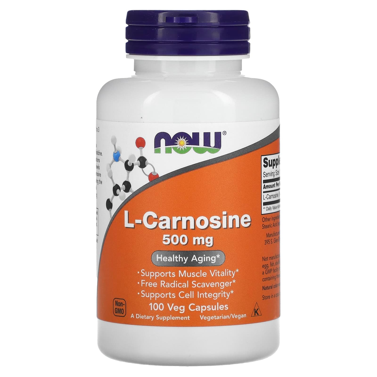 NOW Foods L-Carnosine – 100 gélules végétales de NOW Foods