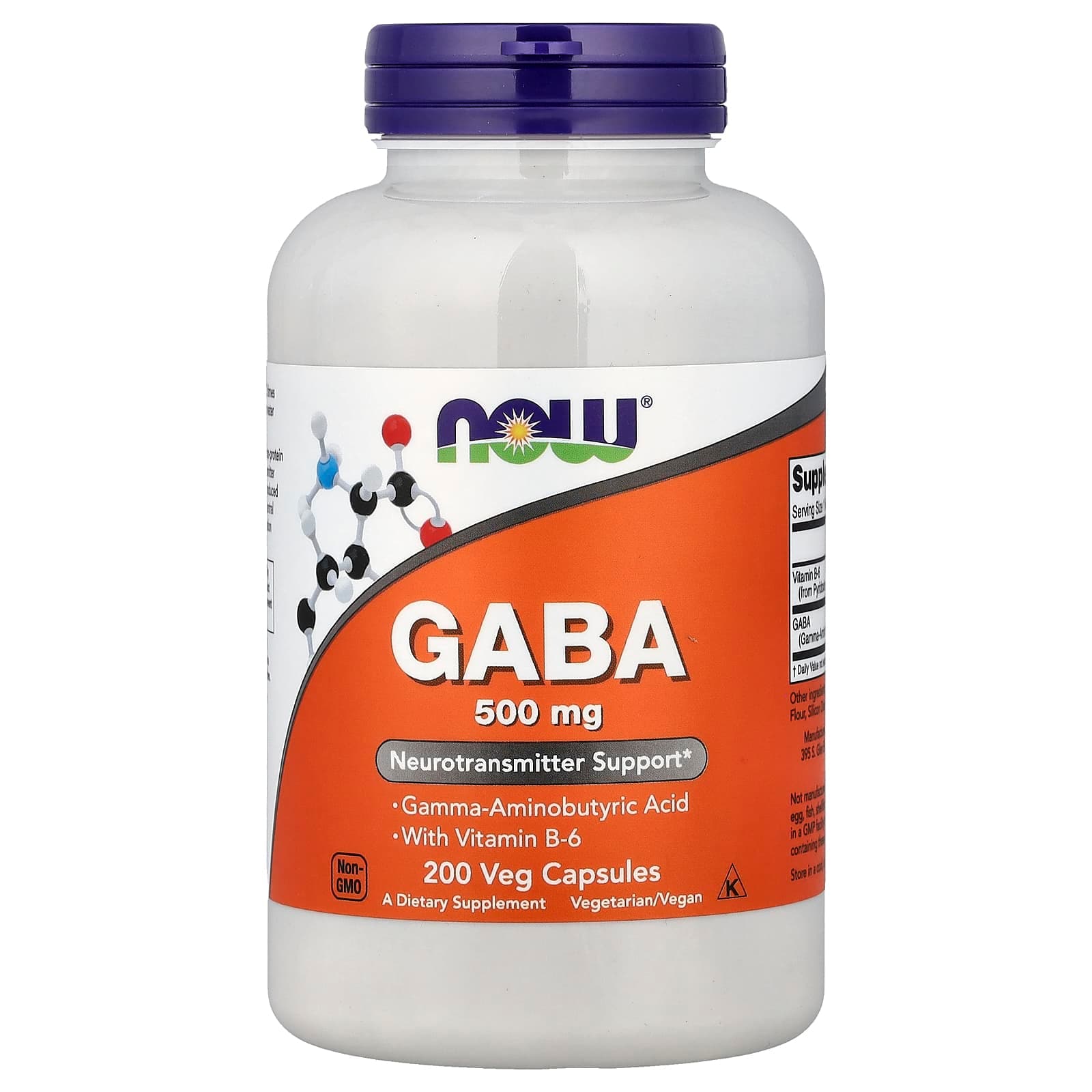 NOW Foods GABA With Vitamin B-6 – 200 gélules végétales de NOW Foods