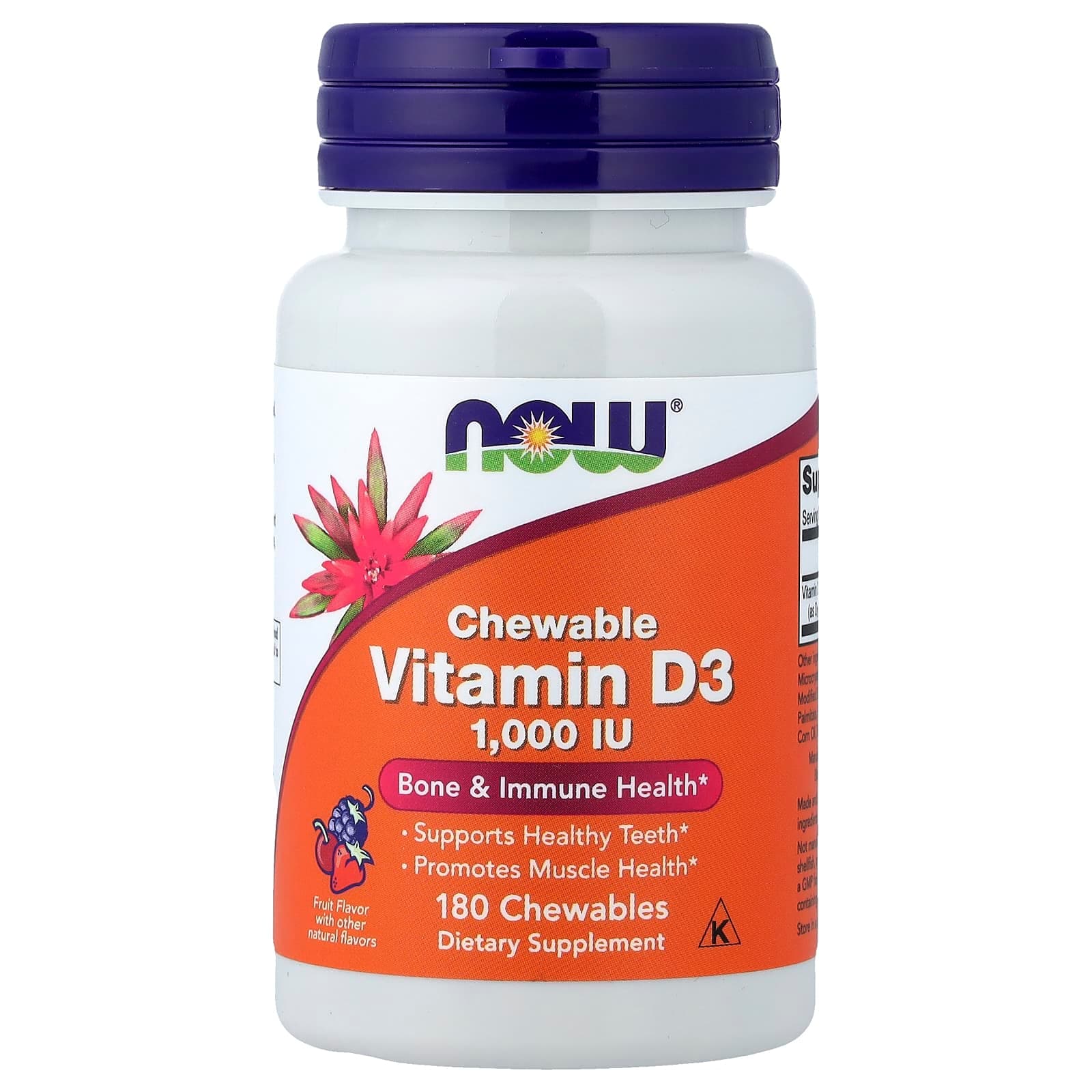 NOW Foods Chewable Vitamin D-3 – Fruit – 25 µg de NOW Foods