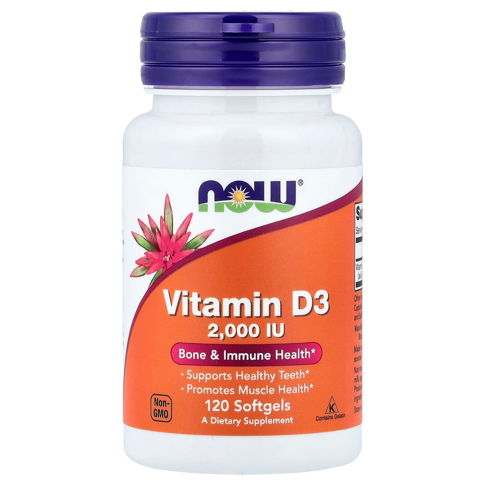 NOW Foods Vitamin D3 – 120 capsules molles de NOW Foods
