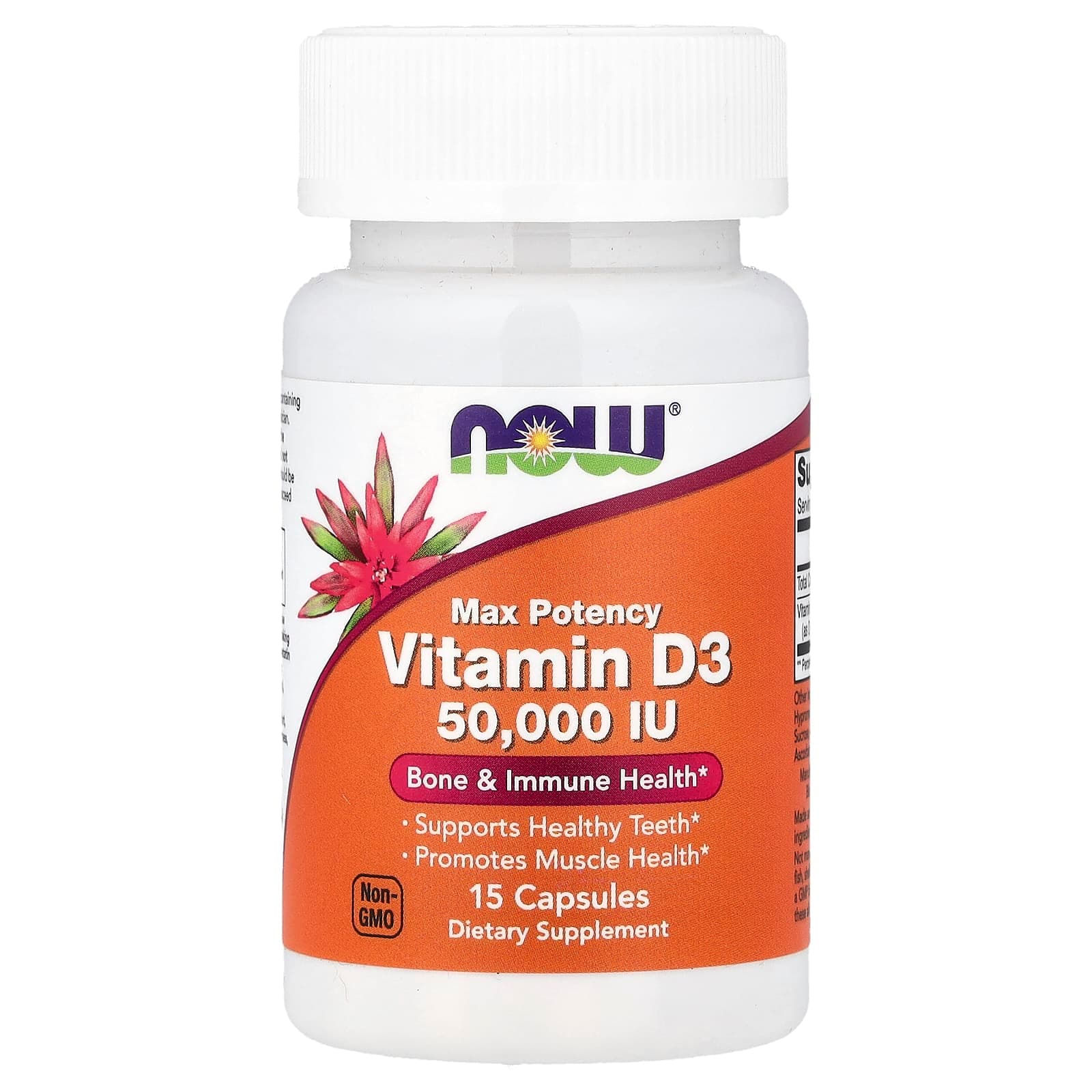NOW Foods Vitamin D3, Max Potency – 15 gélules de NOW Foods