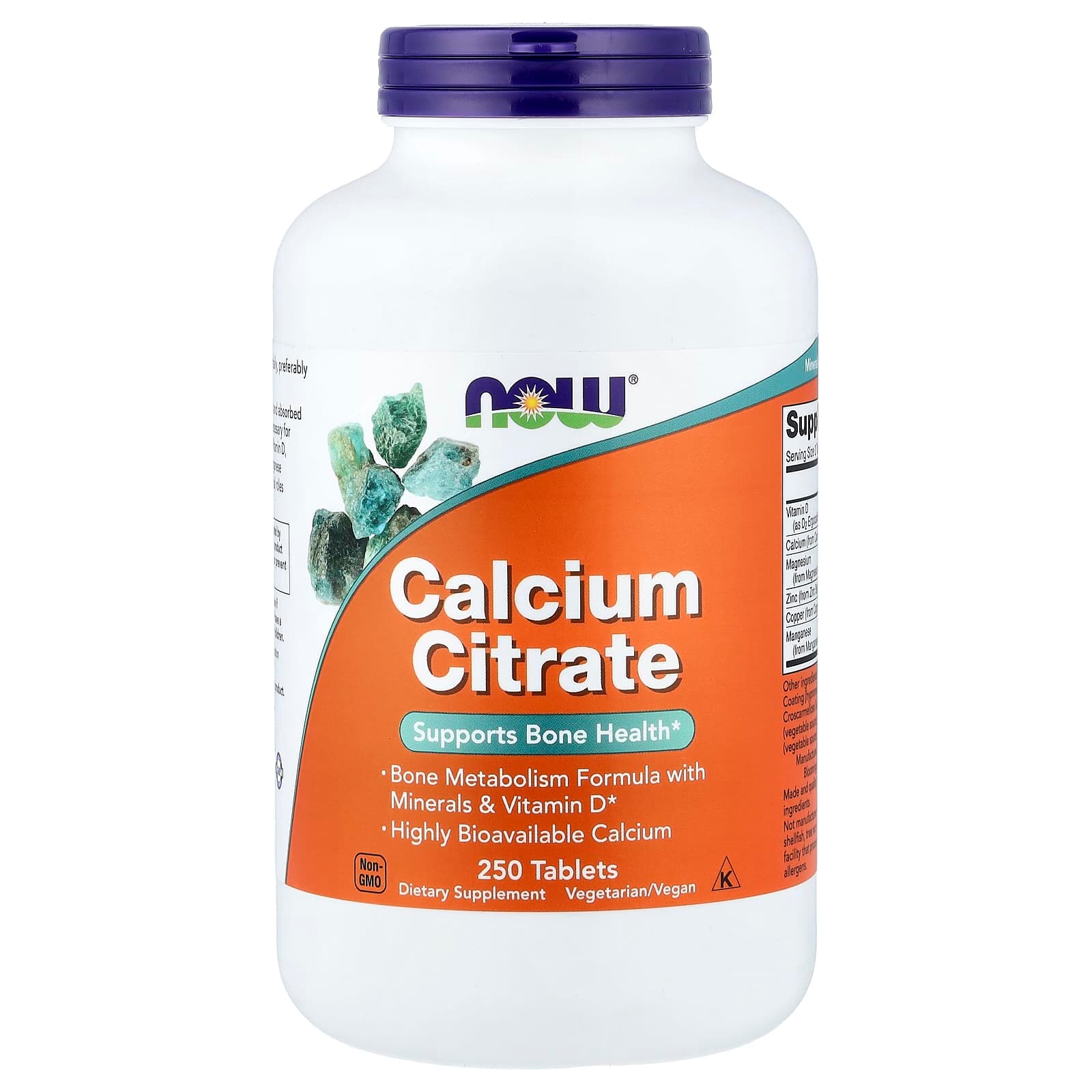 NOW Foods Calcium Citrate – 250 comprimés de NOW Foods
