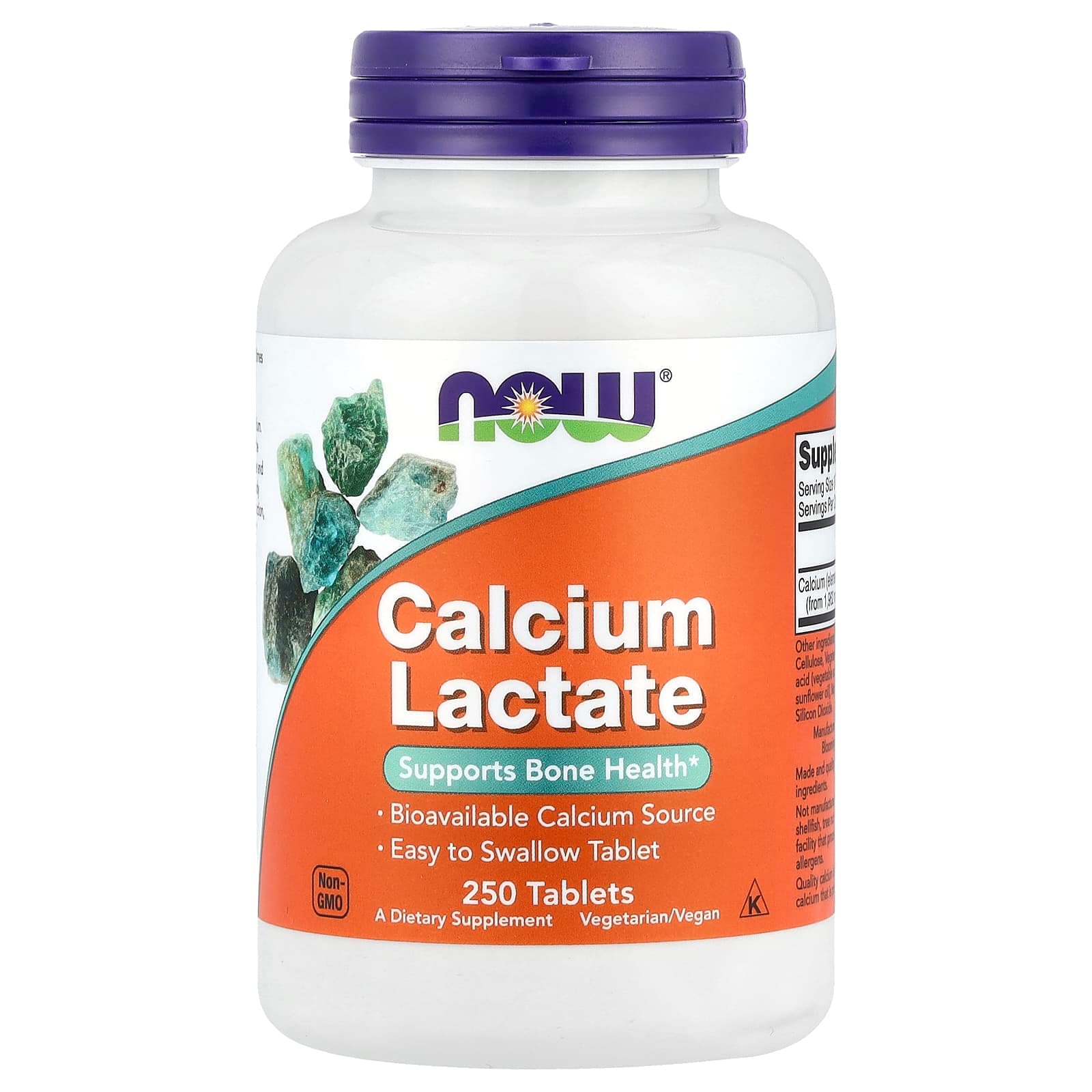 NOW Foods Calcium Lactate – 250 comprimés de NOW Foods