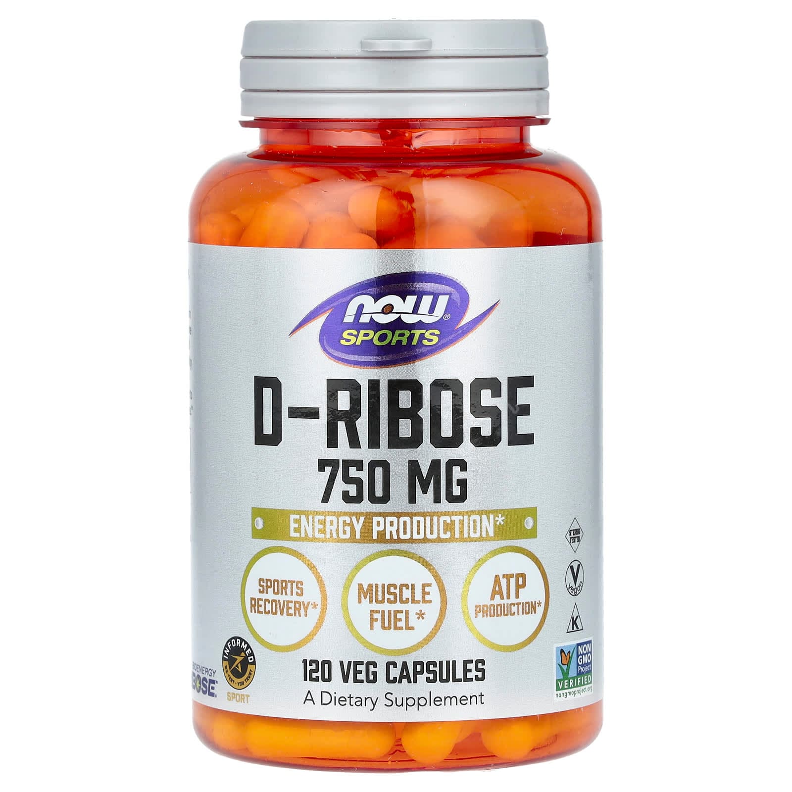 NOW Foods Sports, D-Ribose – 120 gélules végétales de NOW Foods
