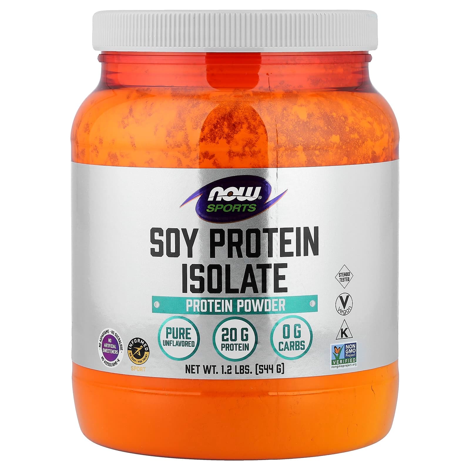 NOW Foods Sports, Soy Protein Isolate, Pure Unflavored – Sans arôme – 544 g de NOW Foods