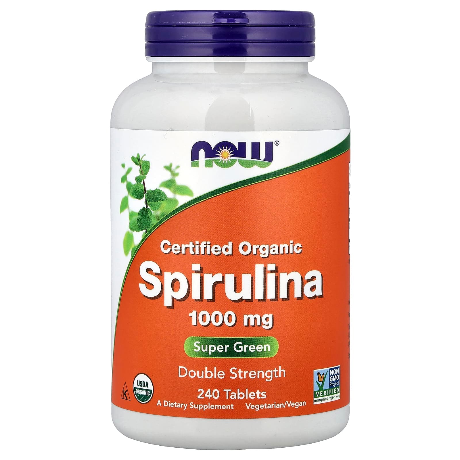 NOW Foods Certified Organic Spirulina – 240 comprimés de NOW Foods