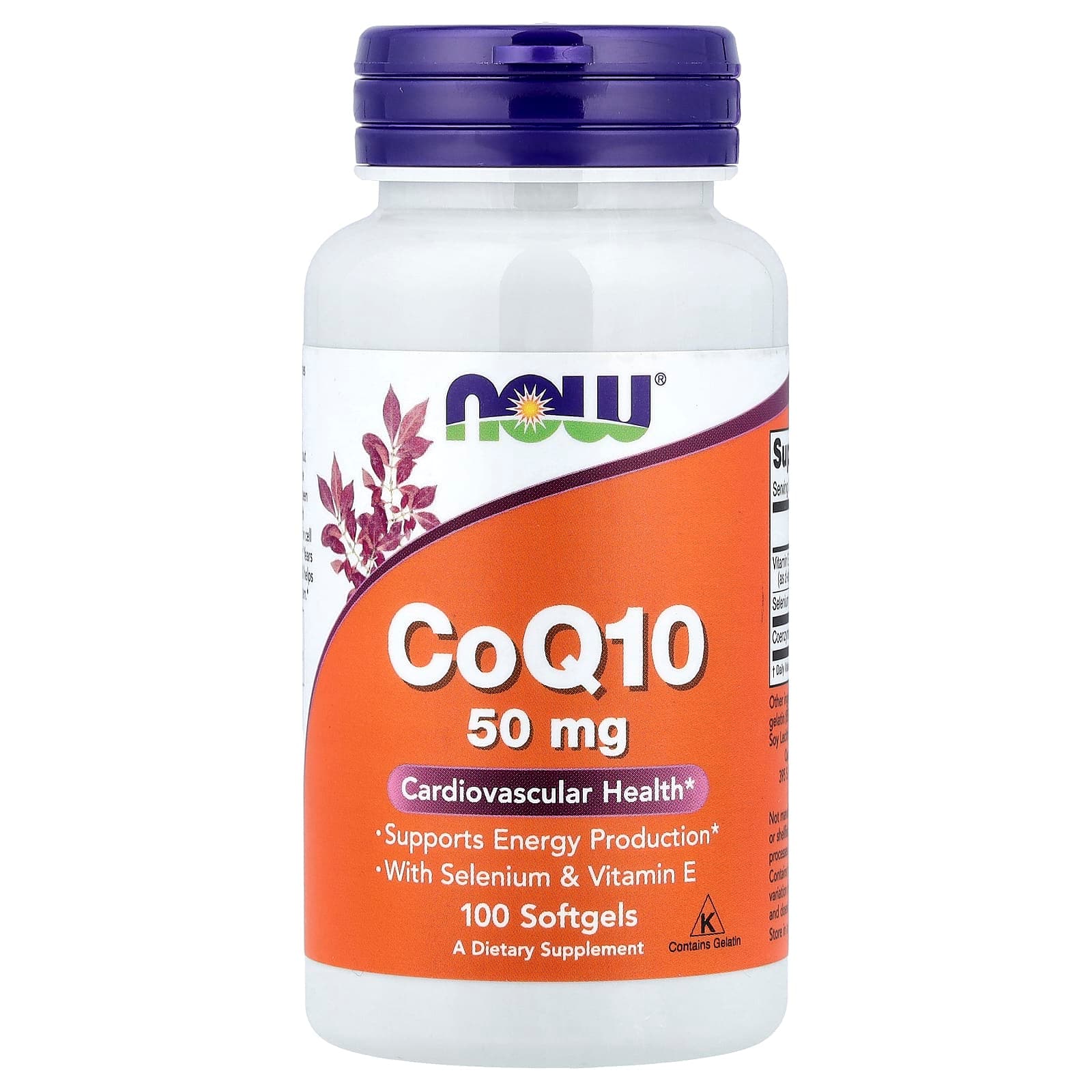 NOW Foods CoQ10 With Selenium & Vitamin E – 100 capsules molles de NOW Foods