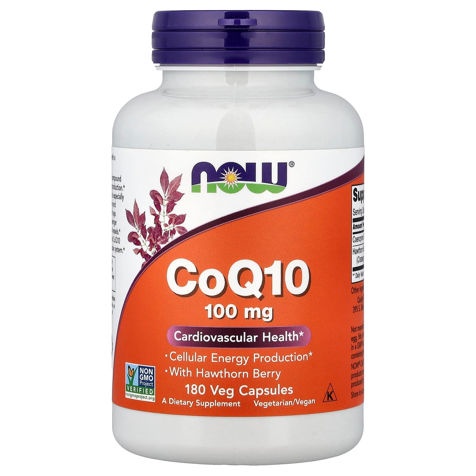 NOW Foods CoQ10 With Hawthorn Berry – CoQ10 With Hawthorn Berry – 180 gélules végétales de NOW Foods