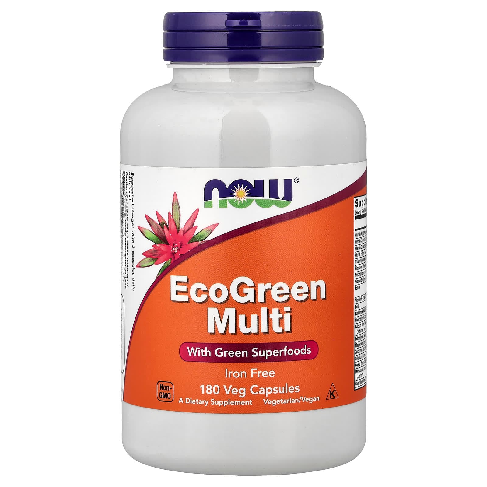 NOW Foods EcoGreen Multi, Iron-Free – 180 gélules végétales de NOW Foods