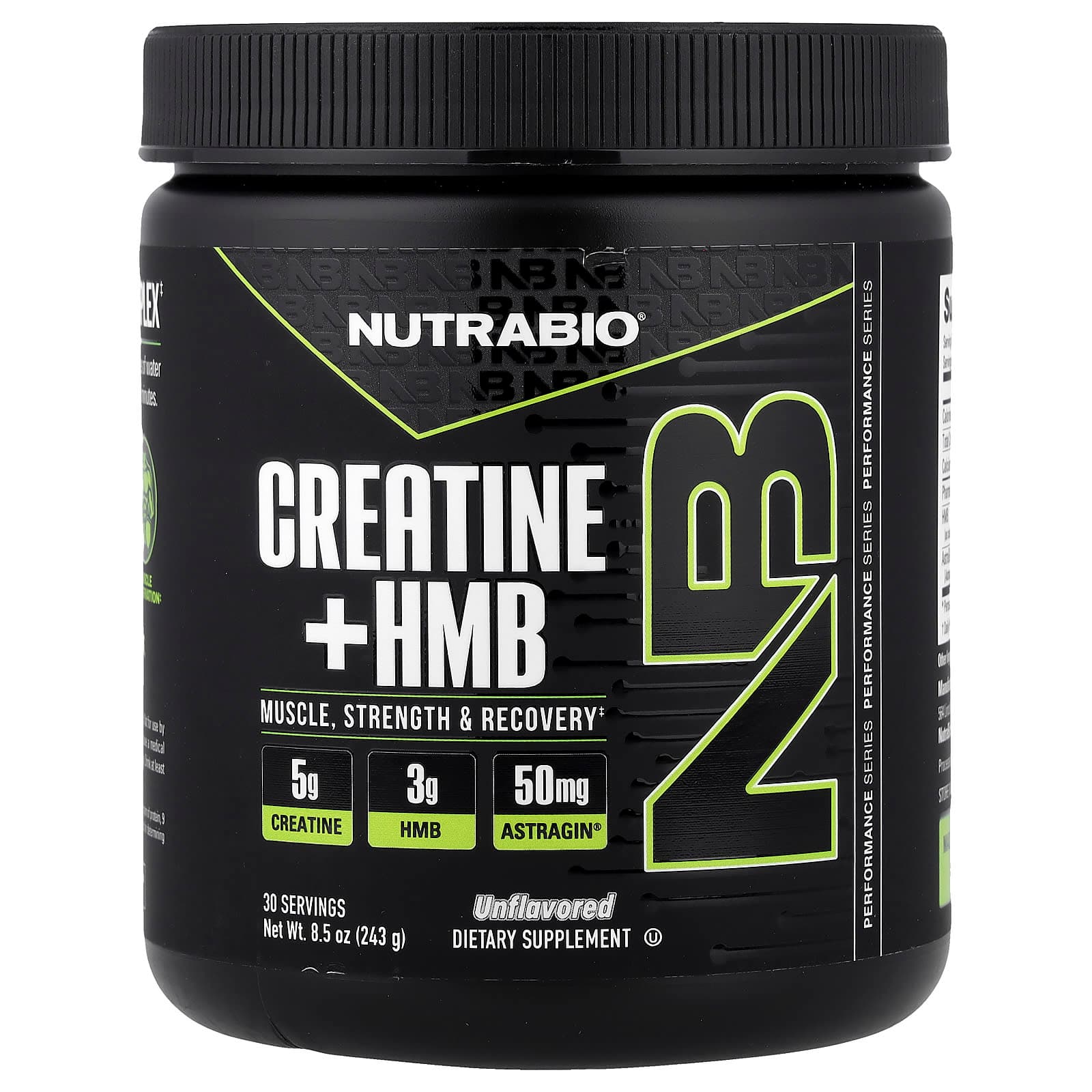 NutraBio Creatine + HMB – Sans arôme – 243 g de NutraBio