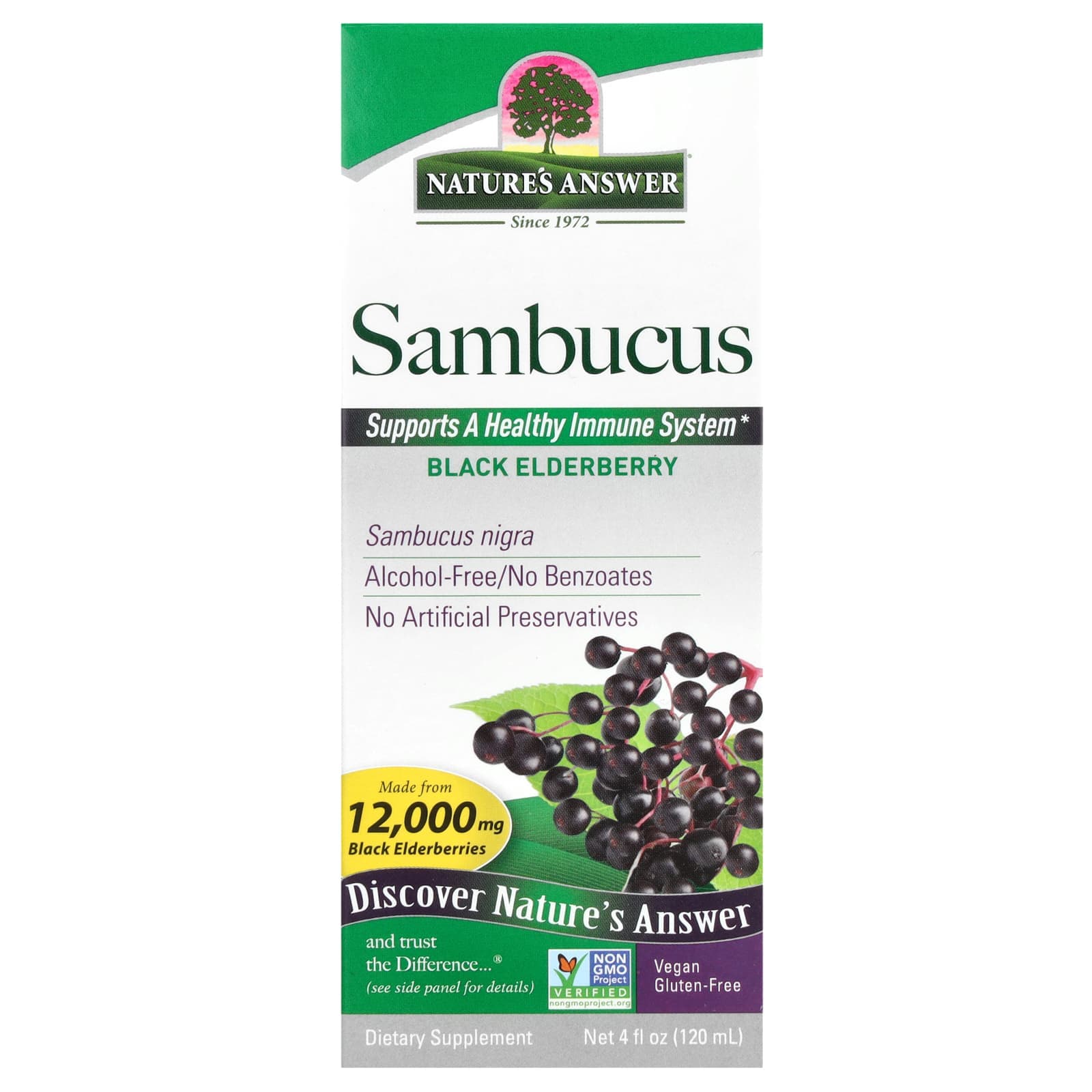 Nature's Answer Sambucus, Alcohol-Free – Black Elderberry – 120 ml de Nature's Answer