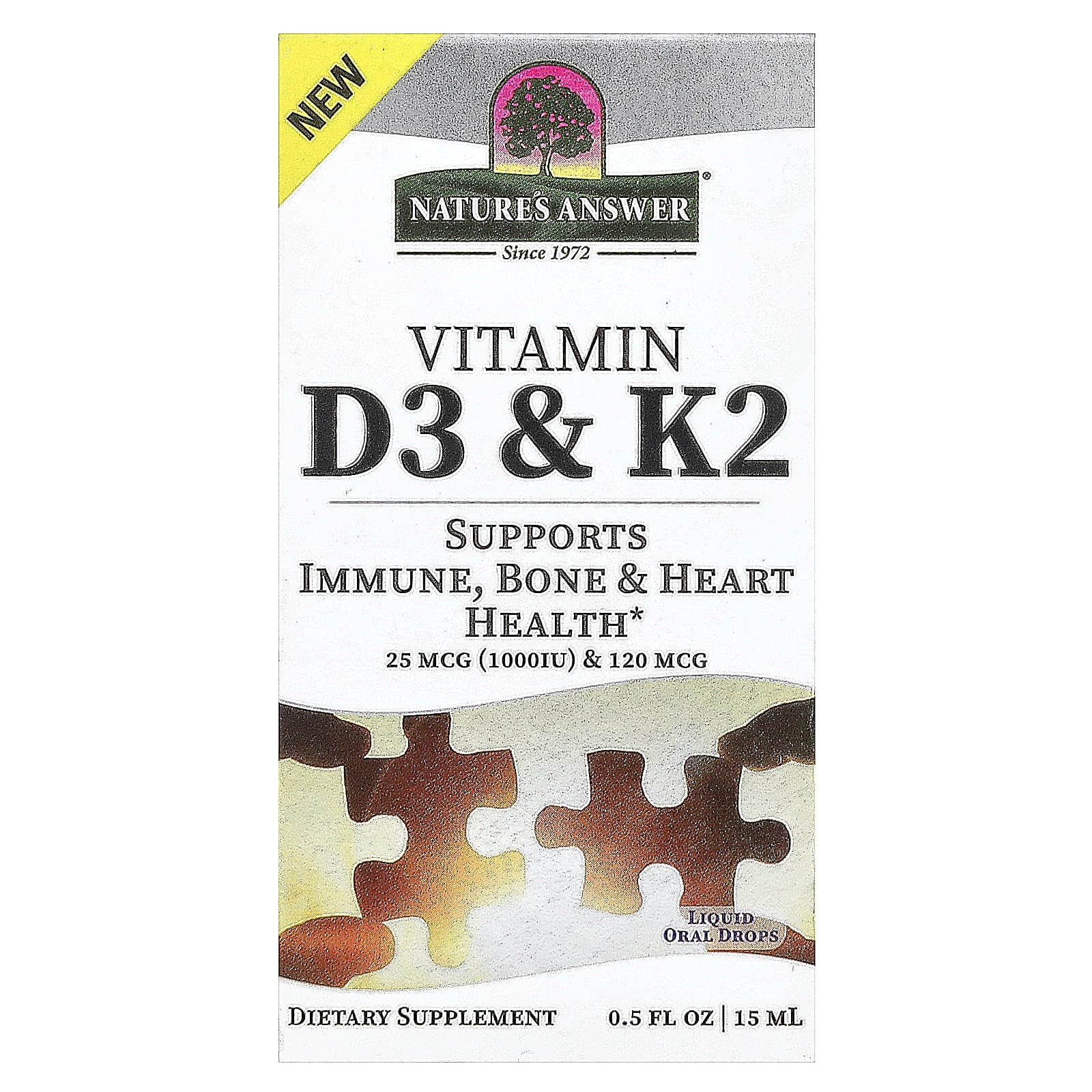 Nature's Answer Vitamin D3 & K2 – 15 ml de Nature's Answer