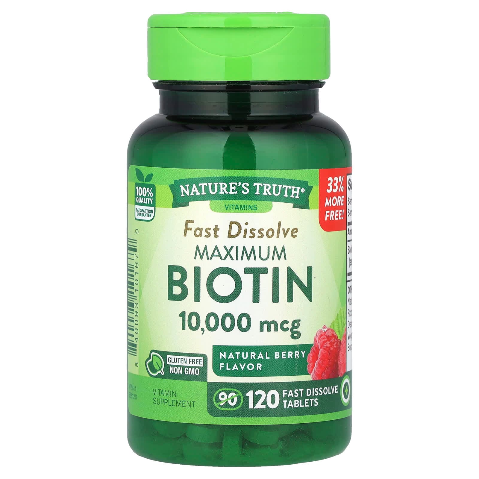 Nature's Truth Maximum Biotin – Natural Berry – 10000 µg de Nature's Truth