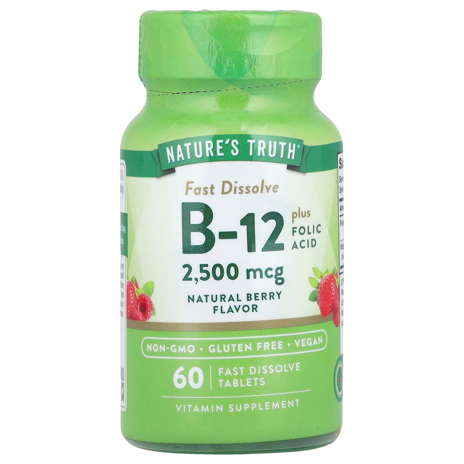 Nature's Truth Vitamin B-12 plus Folic Acid – Natural Berry – 2500 µg de Nature's Truth