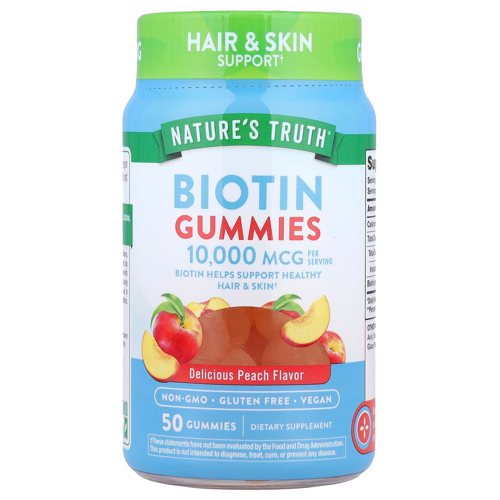 Nature's Truth Biotin Gummies – Delicious Peach – 50 gommes de Nature's Truth