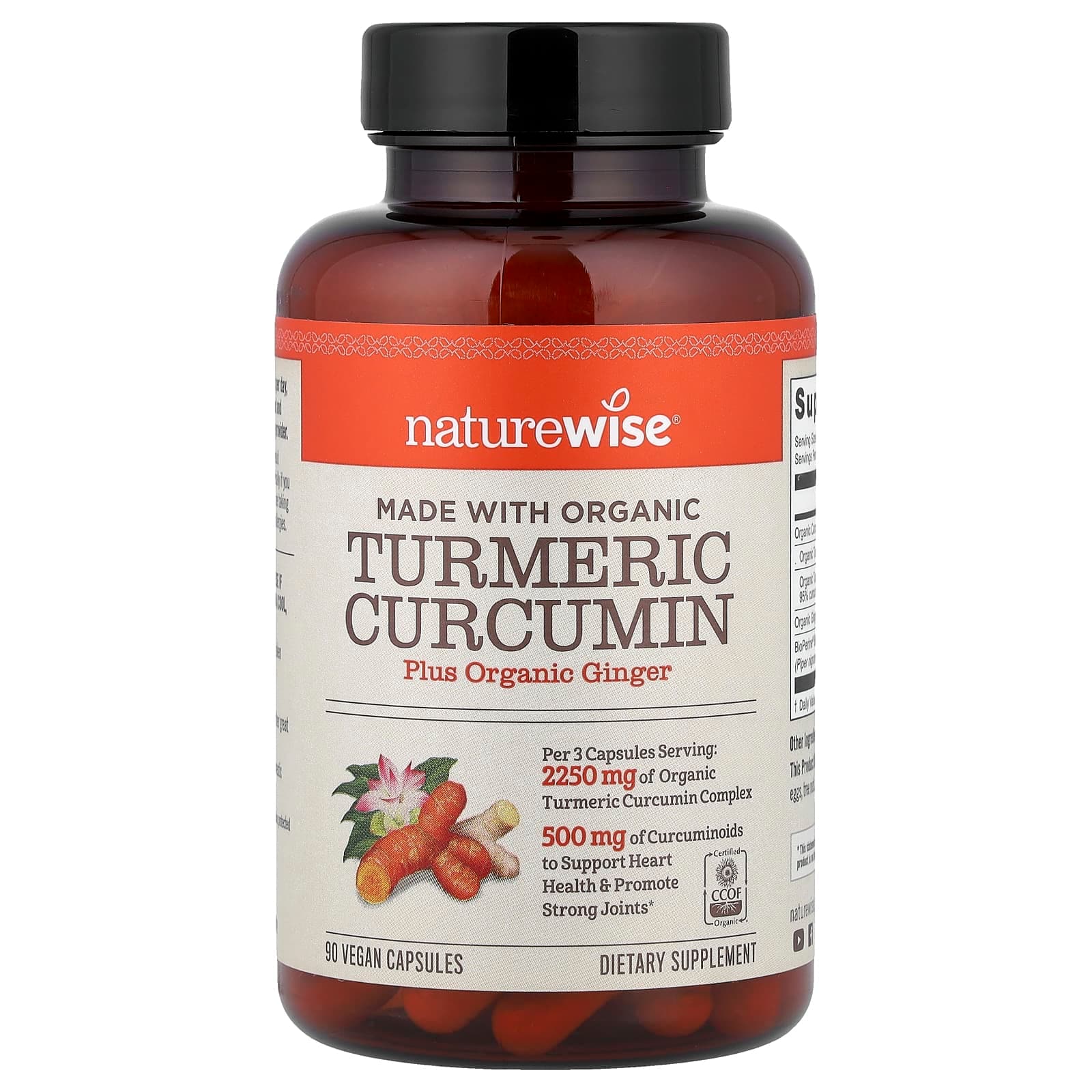 NatureWise Organic Turmeric Curcumin – 90 gélules véganes de NatureWise