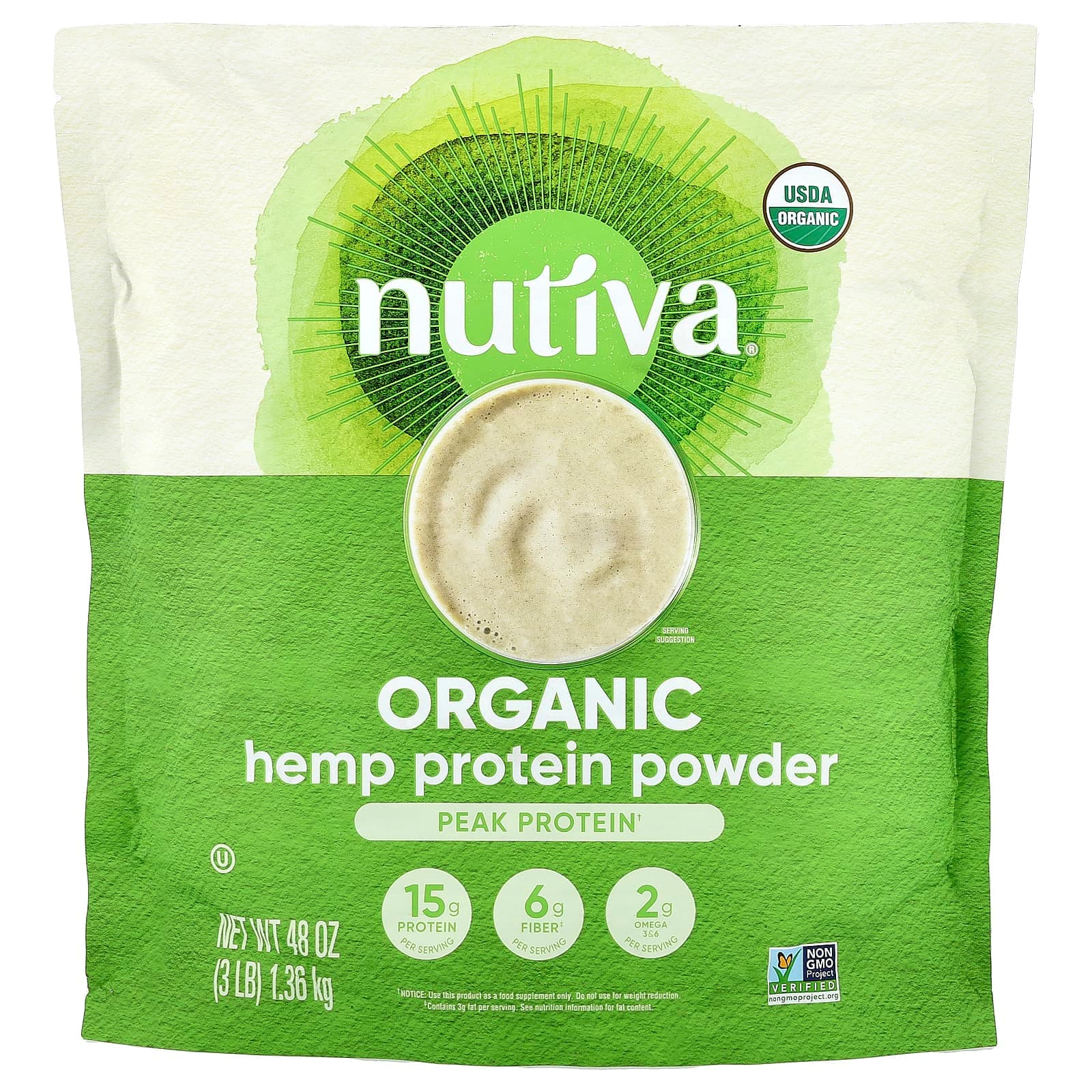 Nutiva Organic Hemp Protein Powder – 1,36 kg de Nutiva