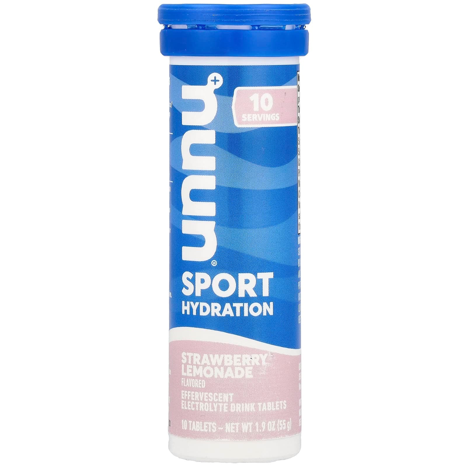 Nuun Sport Hydration, Effervescent Electrolyte Drink Tablets – Strawberry Lemonade – 10 comprimés de Nuun