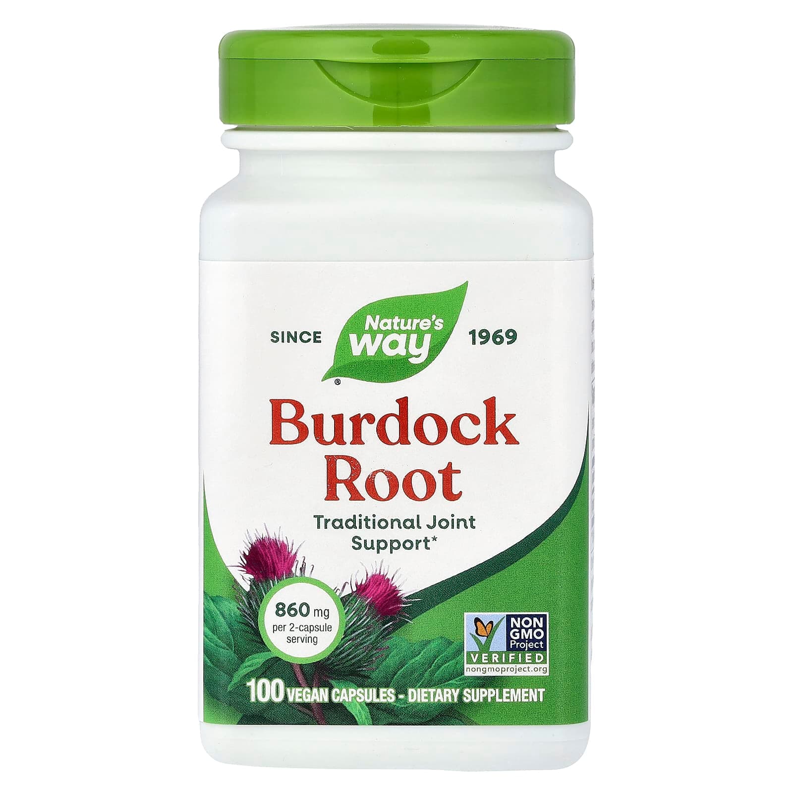 Nature's Way Burdock Root – 100 gélules véganes de Nature's Way