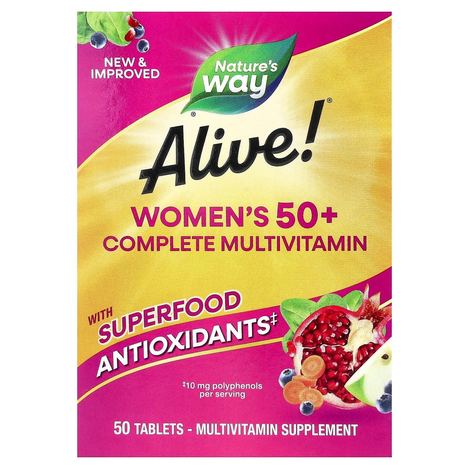 Nature's Way Alive! Women's 50+ Complete Multivitamin – 50 comprimés de Nature's Way
