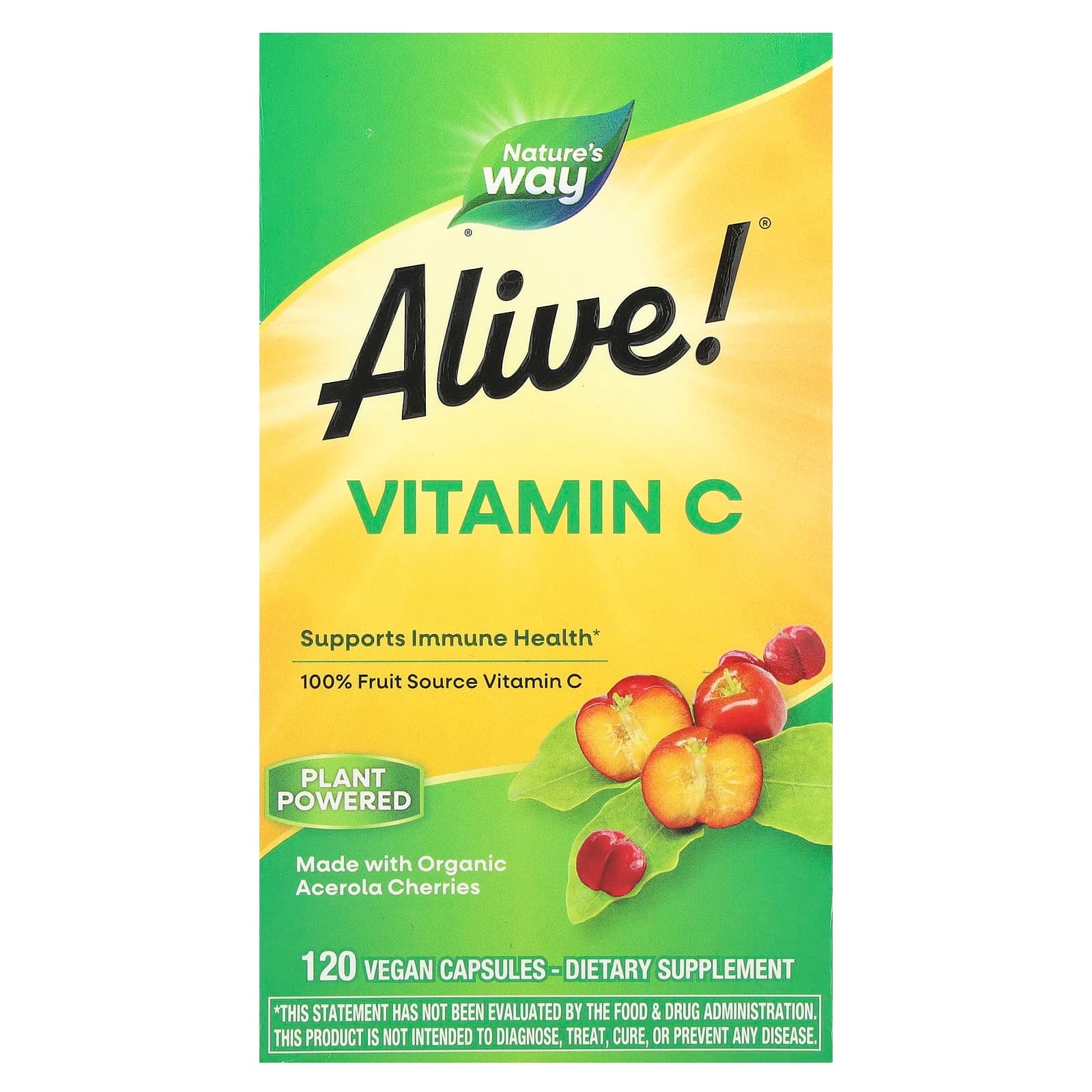 Nature's Way Alive!, Vitamin C – 120 gélules véganes de Nature's Way
