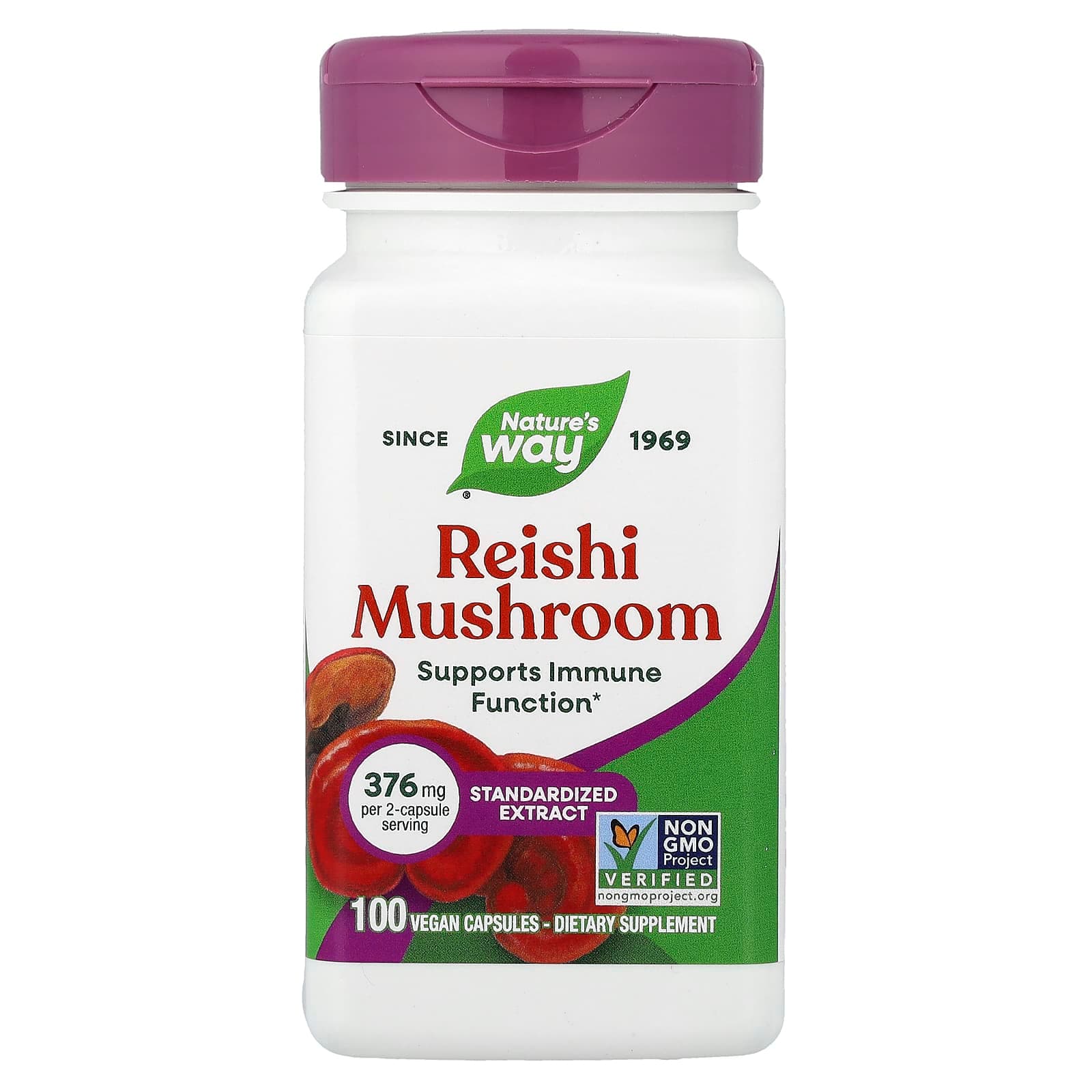 Nature's Way Reishi Mushroom – 100 gélules véganes de Nature's Way