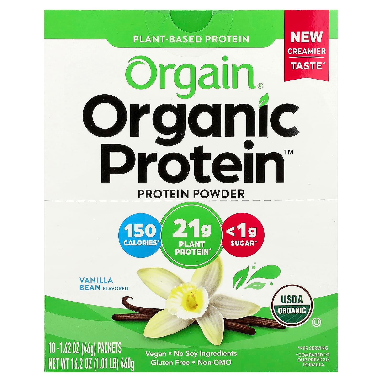 Orgain Organic Protein Powder, Plant-Based – Vanilla Bean – 46 g de Orgain
