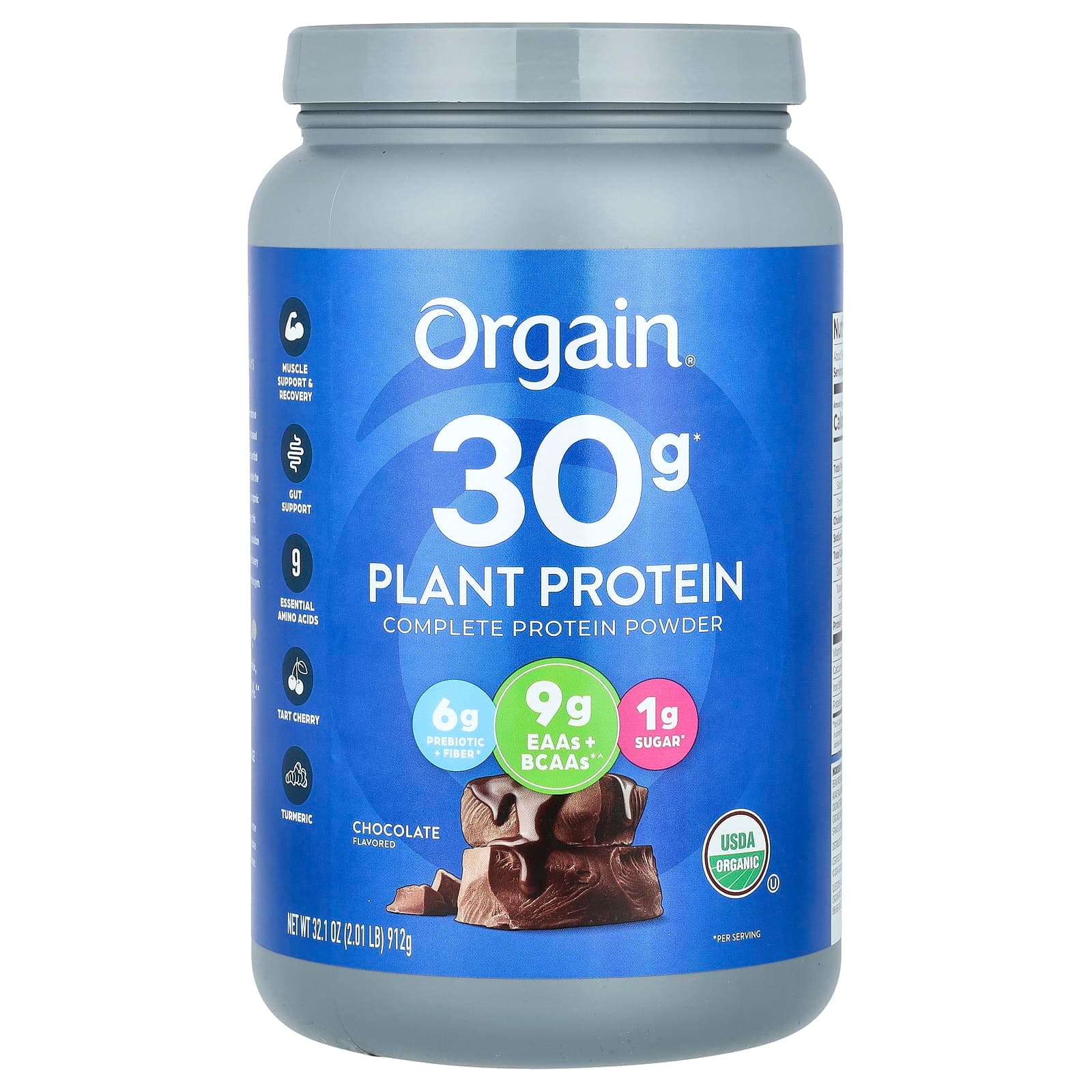 Orgain Plant Protein, Complete Protein Powder – Chocolate – 912 g de Orgain