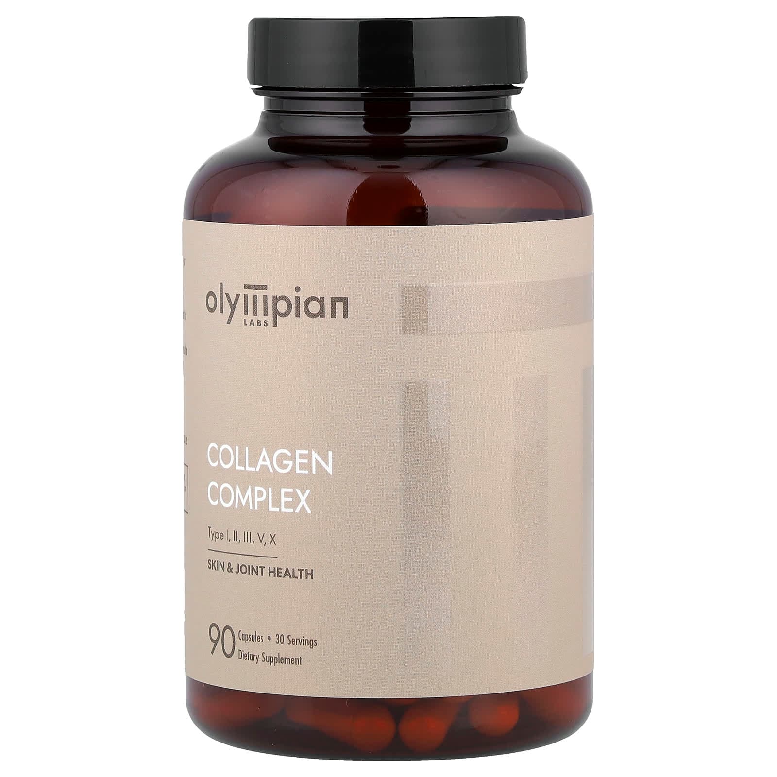 Olympian Labs Collagen Complex, Type I, II, III, V, X – 90 gélules de Olympian Labs