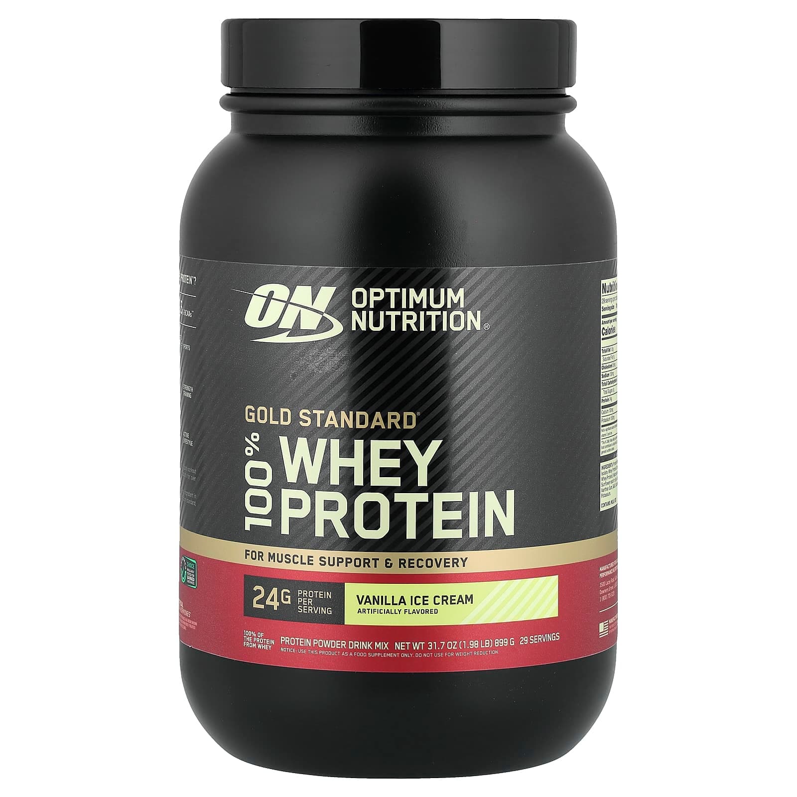 Optimum Nutrition Gold Standard 100% Whey Protein – Vanilla Ice Cream – 899 g de Optimum Nutrition