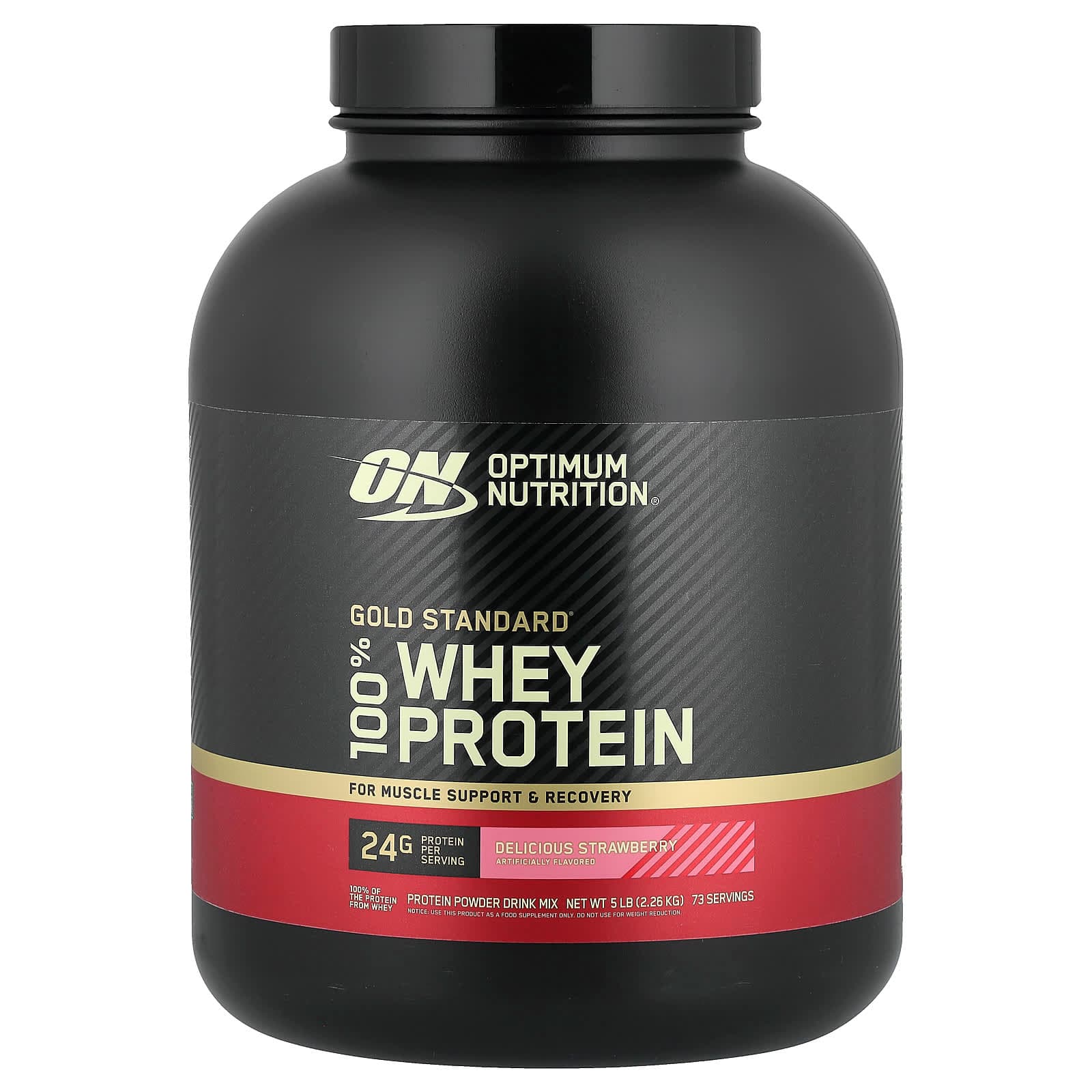 Optimum Nutrition Gold Standard 100% Whey Protein – Delicious Strawberry – 2,26 kg de Optimum Nutrition