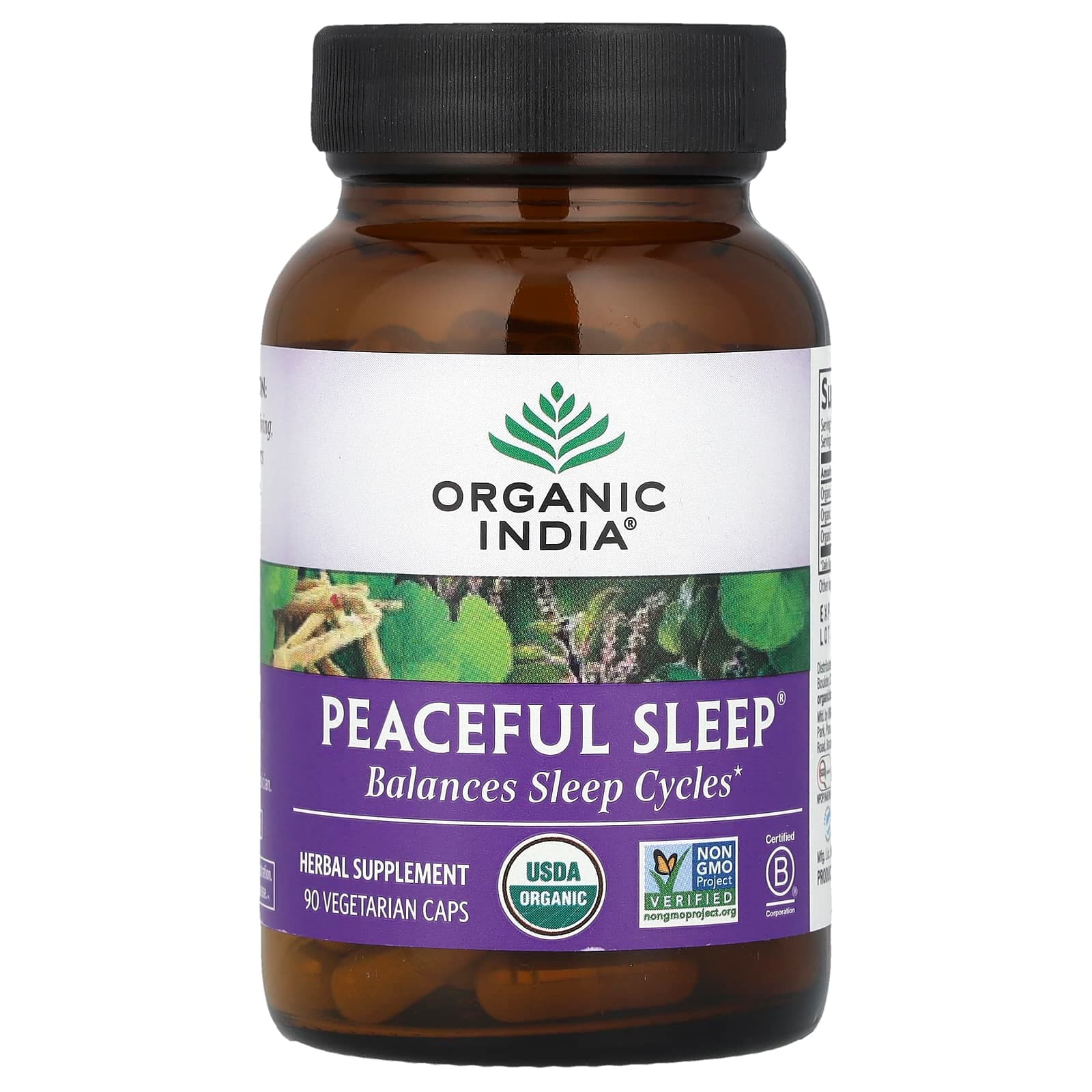 Organic India Peaceful Sleep, 90 Vegetarian Caps de Organic India
