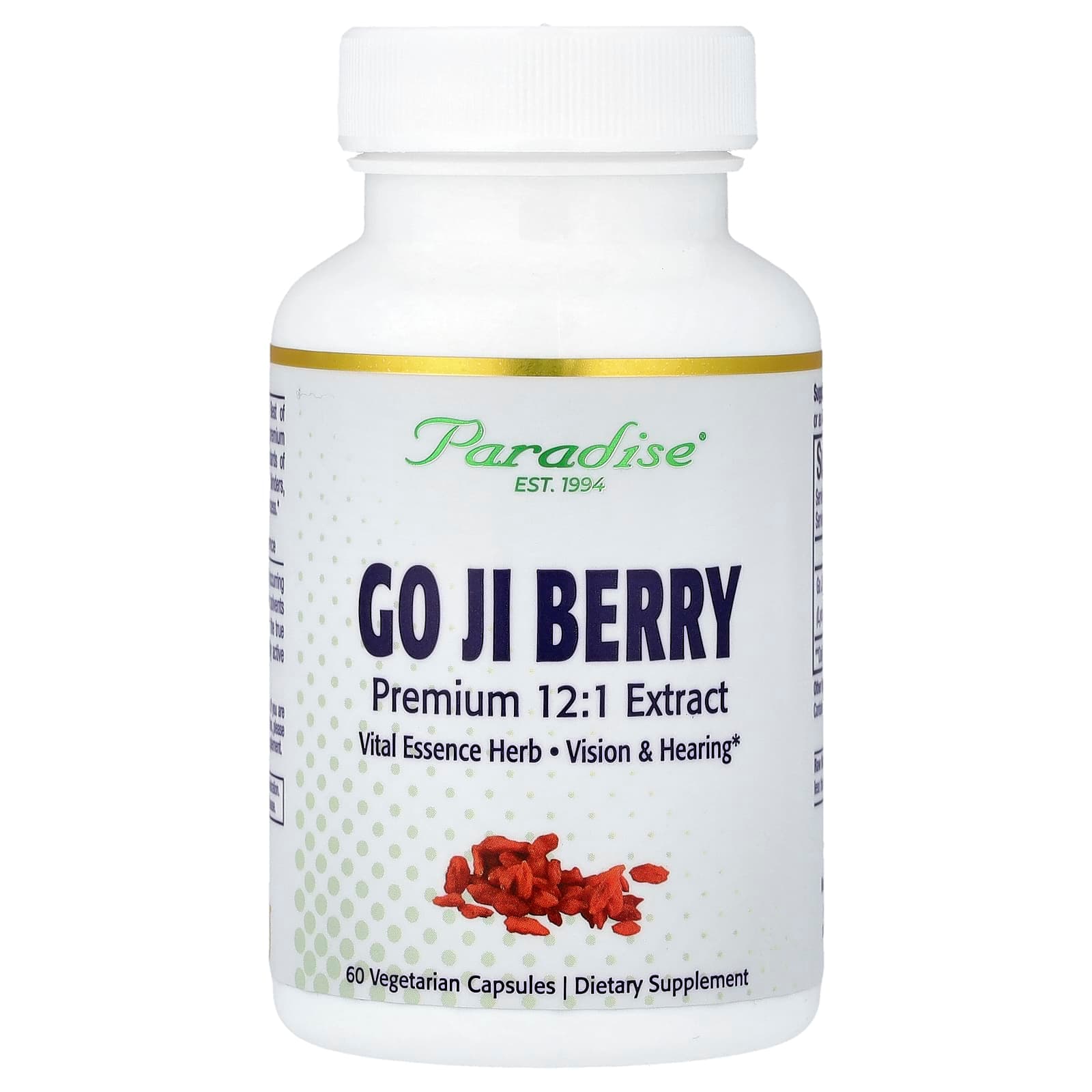 Paradise Herbs Goji Berry – Goji Berry – 60 gélules végétales de Paradise Herbs