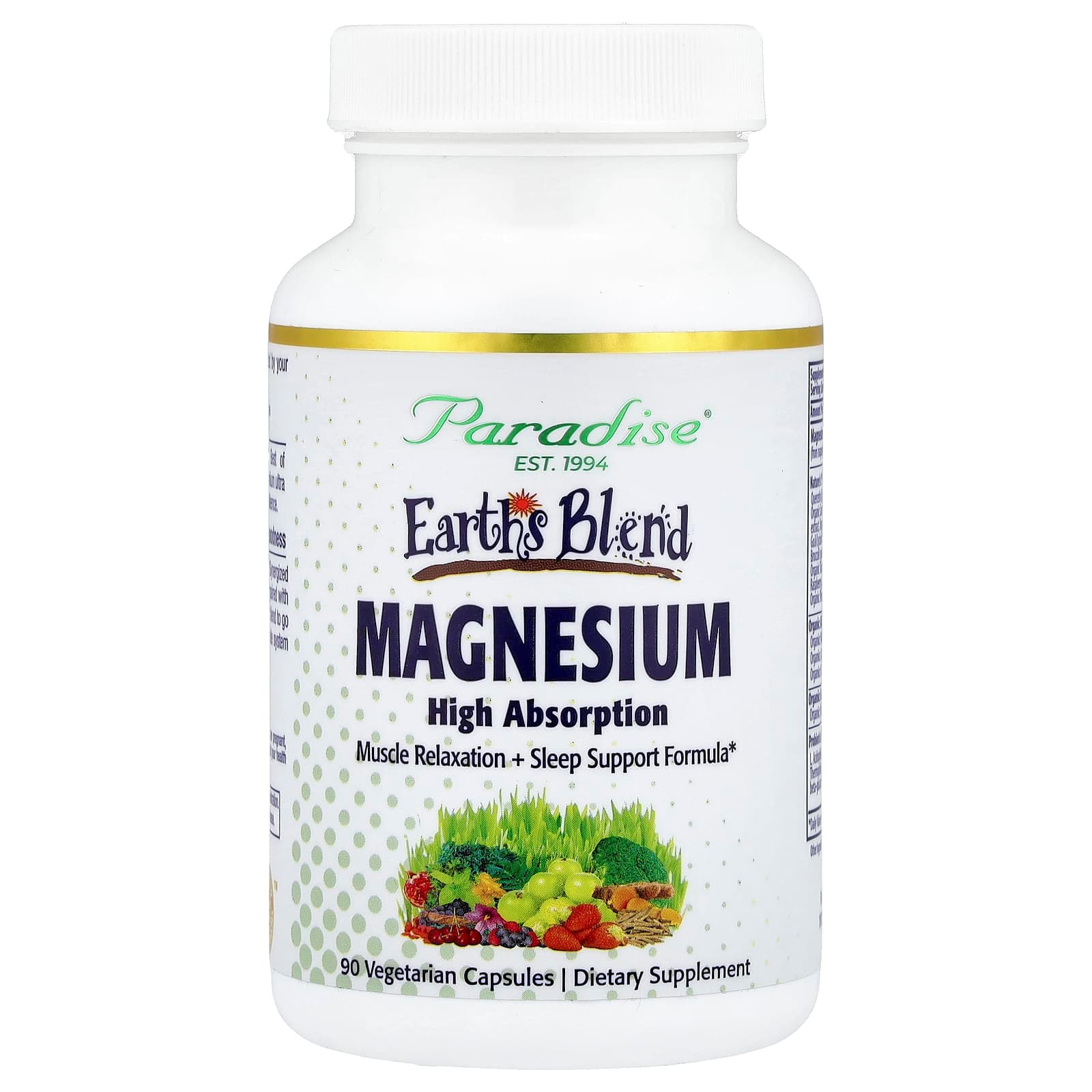 Paradise Herbs Earth's Blend, Magnesium – 90 gélules végétales de Paradise Herbs