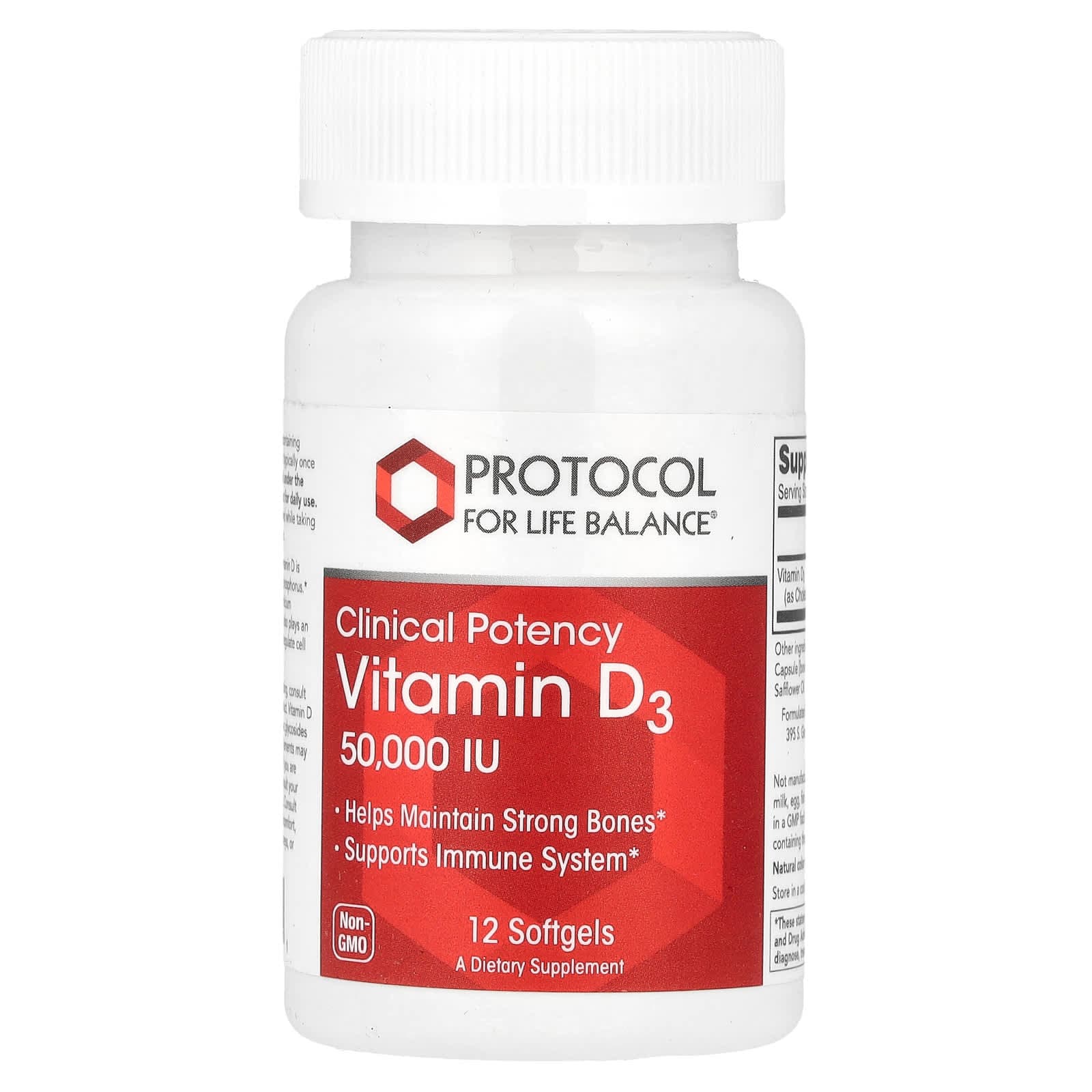Protocol for Life Balance Vitamin D3, Clinical Potency – 12 capsules molles de Protocol for Life Balance