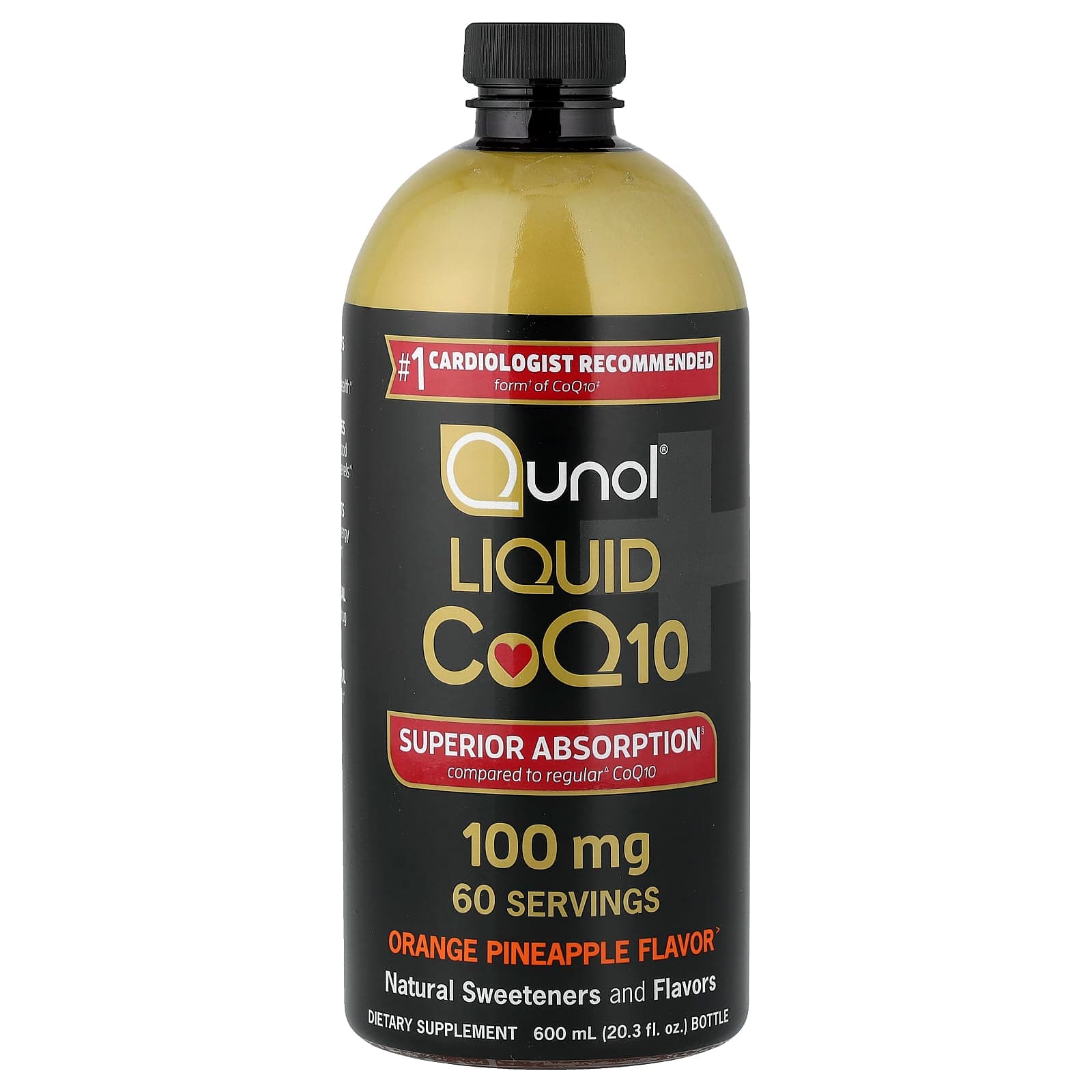 Qunol Liquid CoQ10 – Orange Pineapple – 600 ml de Qunol