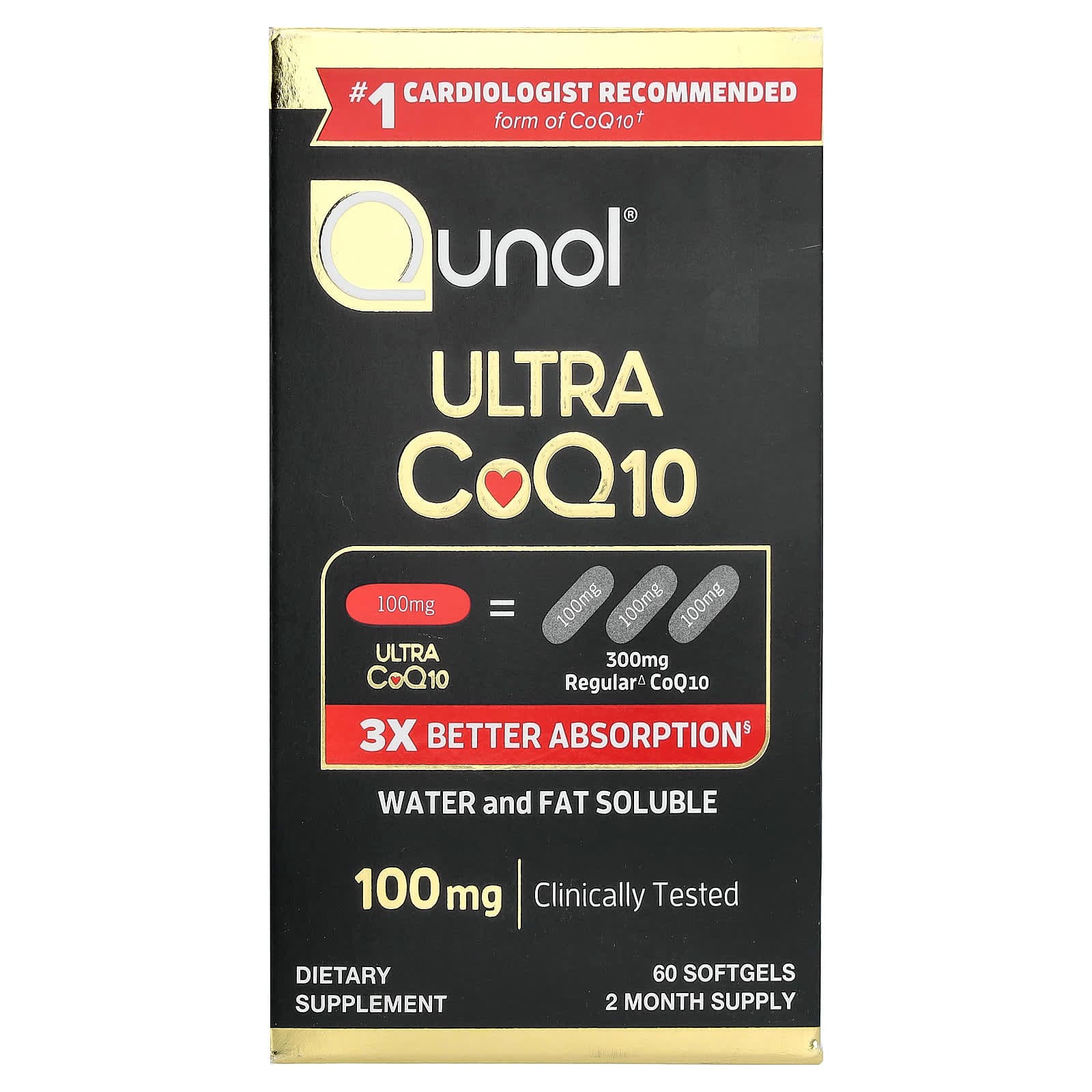 Qunol Ultra CoQ10 – 60 capsules molles de Qunol