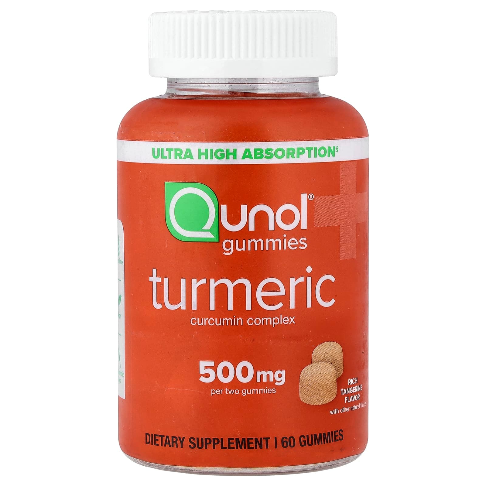 Qunol Turmeric Curcumin Complex, Rich Tangerine – 60 gommes de Qunol