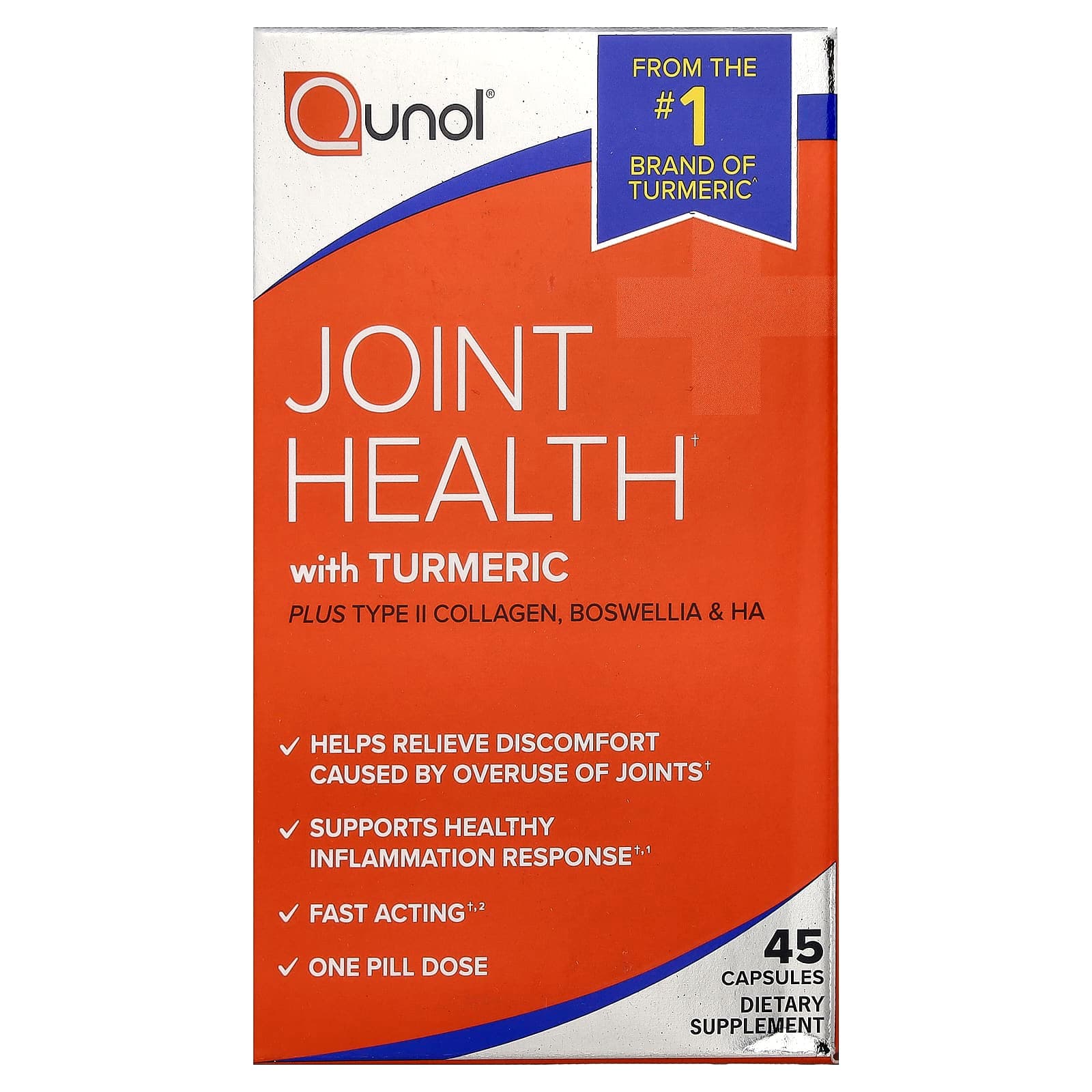 Qunol Joint Health with Turmeric – 45 gélules de Qunol