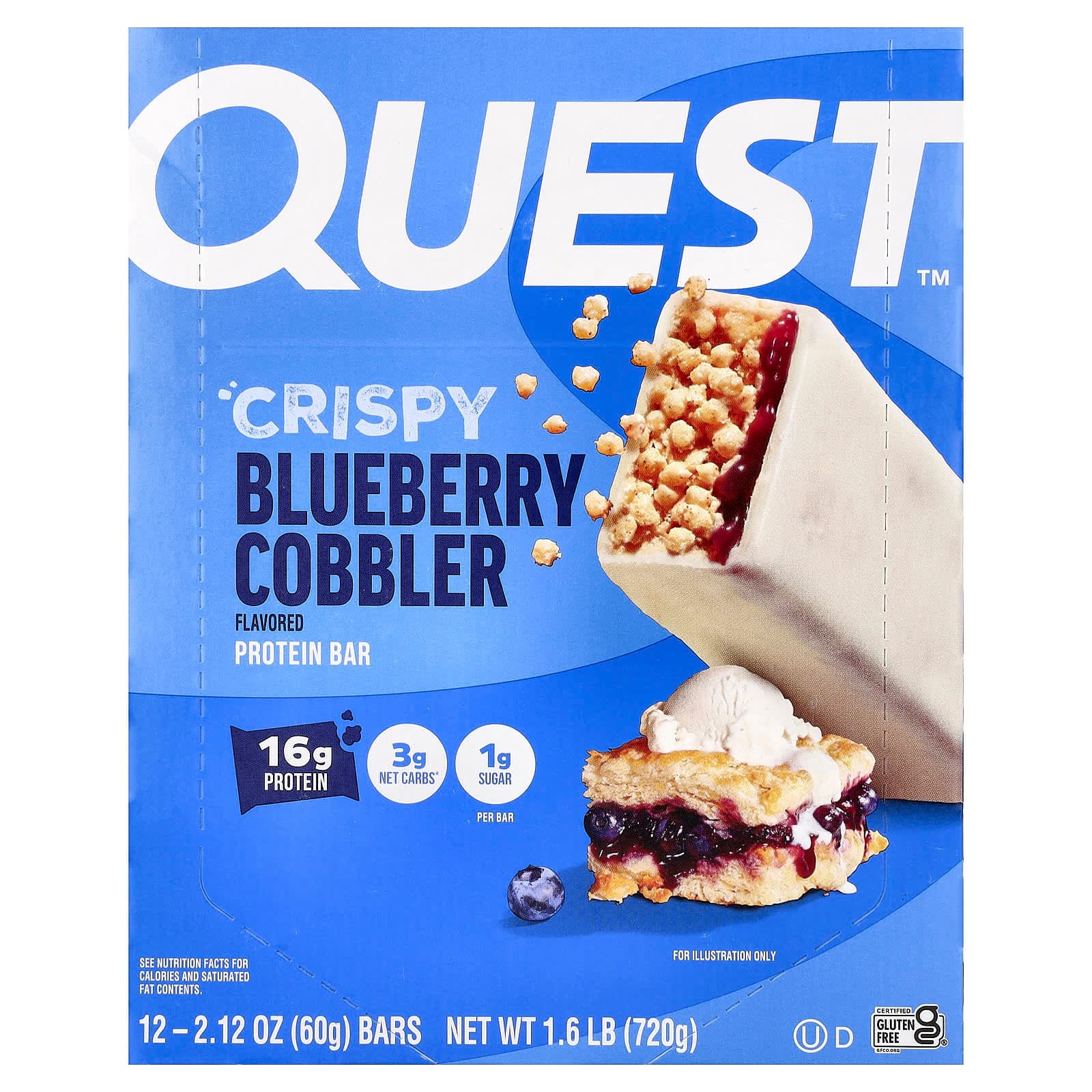 Quest Nutrition Protein Bar – Crispy Blueberry Cobbler – 60 g de Quest Nutrition