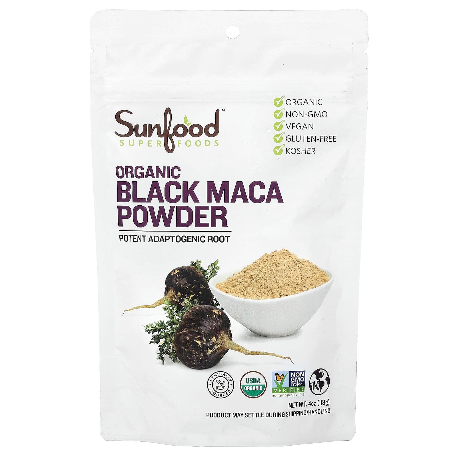 Sunfood Organic Black Maca Powder – 113 g de Sunfood
