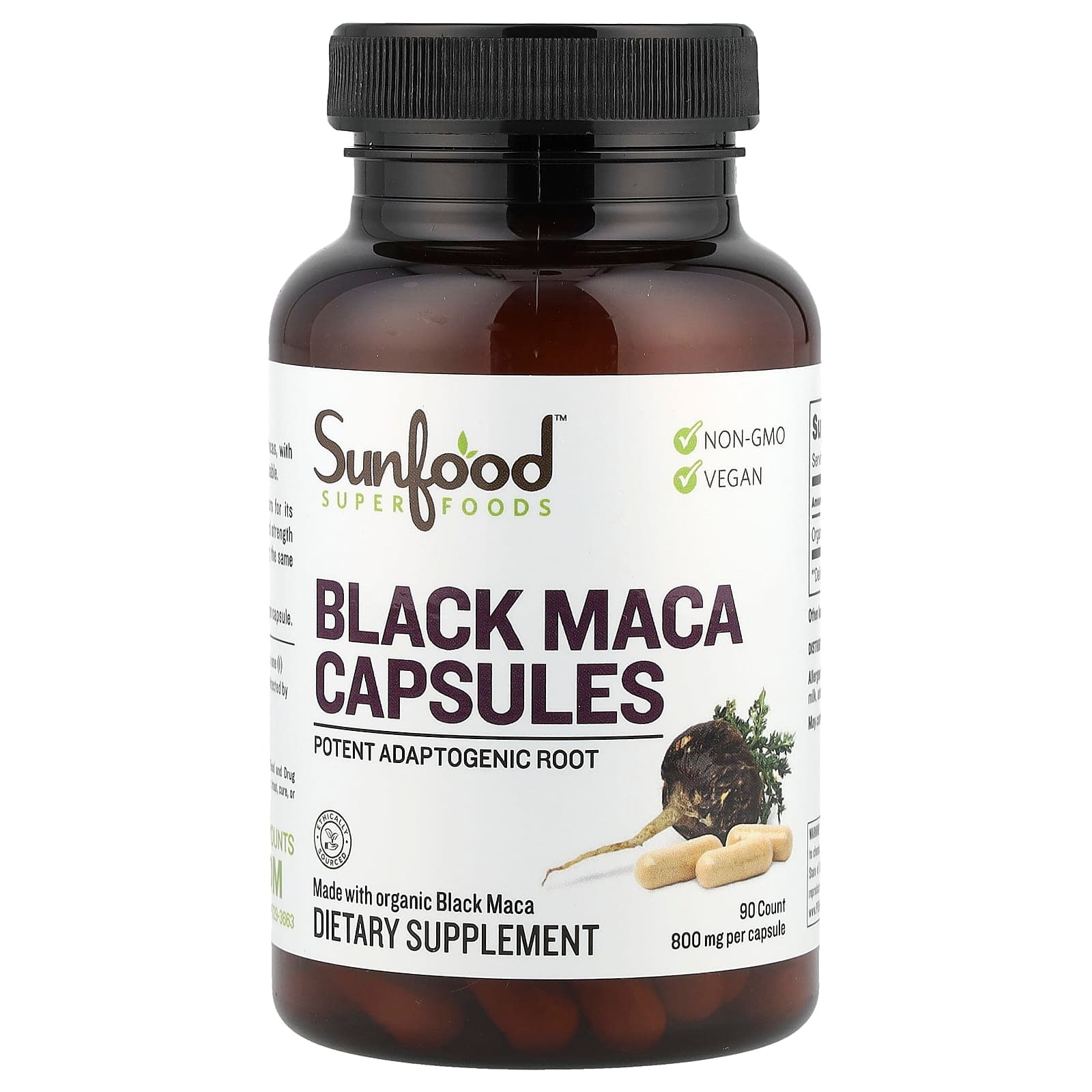 Sunfood Black Maca – 90 gélules de Sunfood