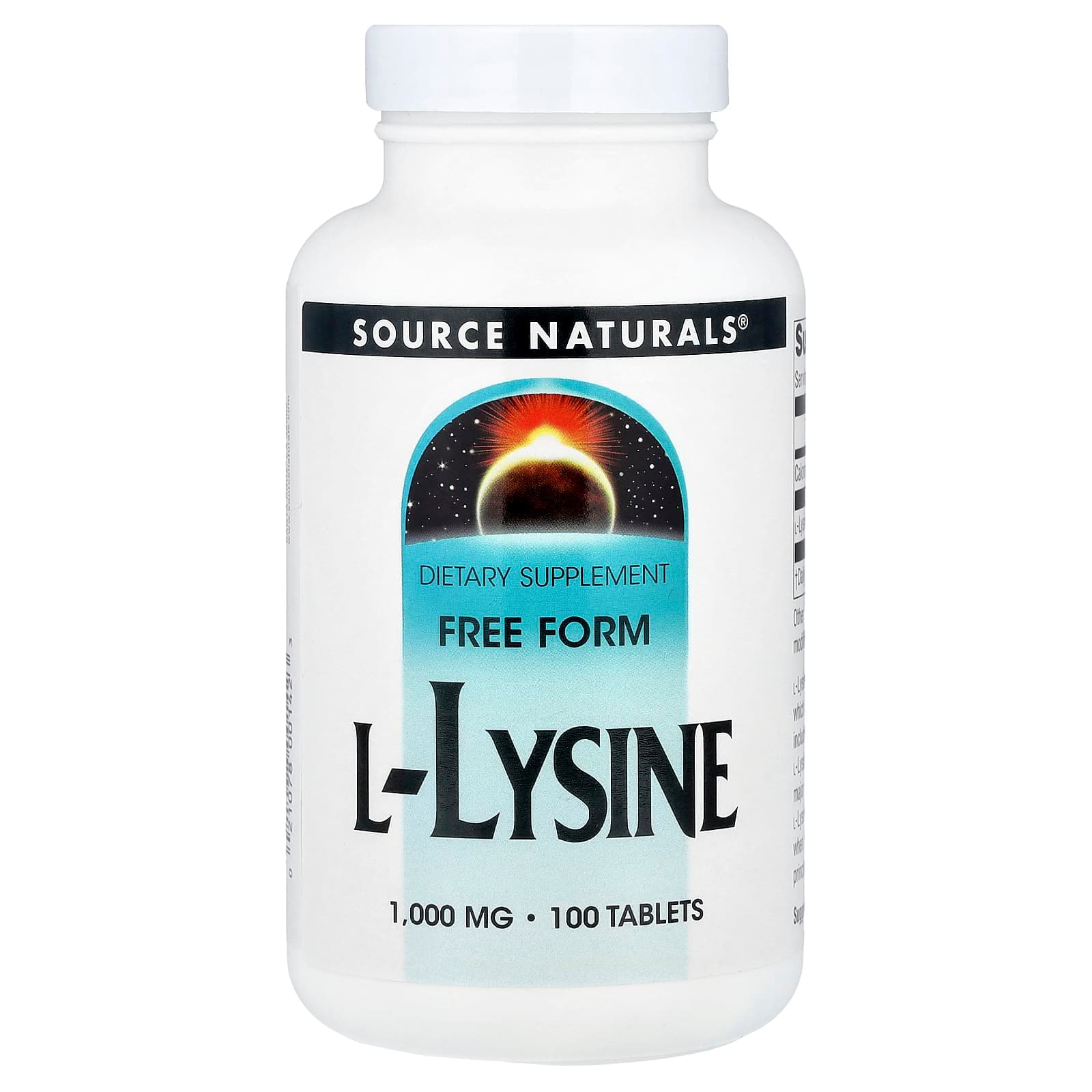 Source Naturals L-Lysine – 100 comprimés de Source Naturals