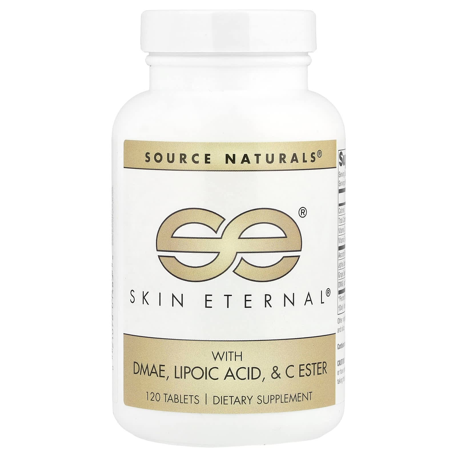 Source Naturals Skin Eternal with DMAE, Lipoic Acid, & C Ester – 120 comprimés de Source Naturals