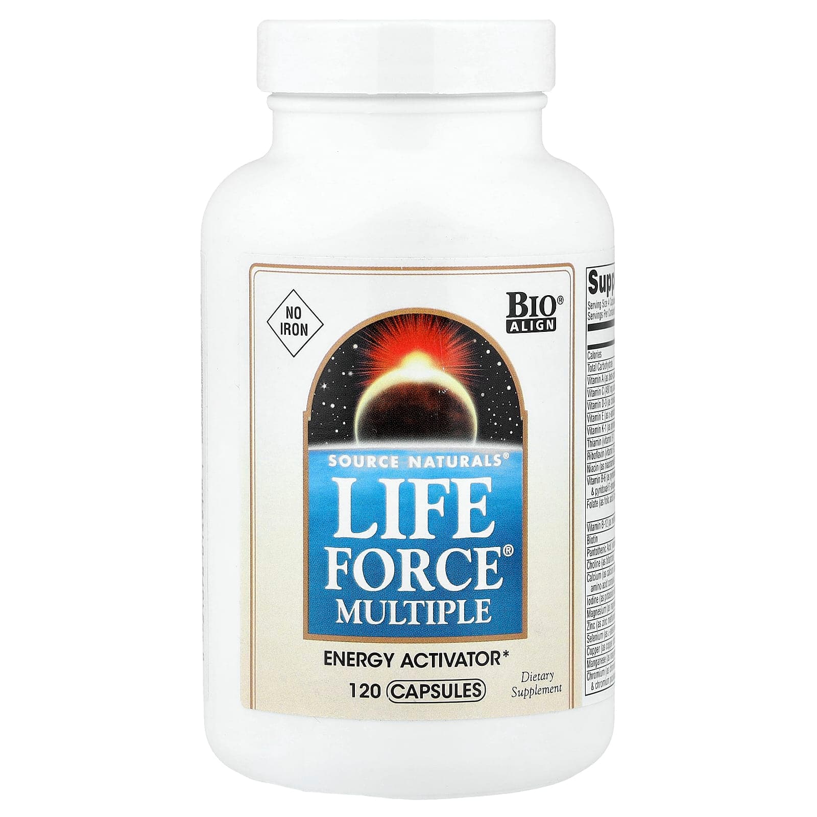 Source Naturals Life Force Multiple, No Iron – 120 gélules de Source Naturals