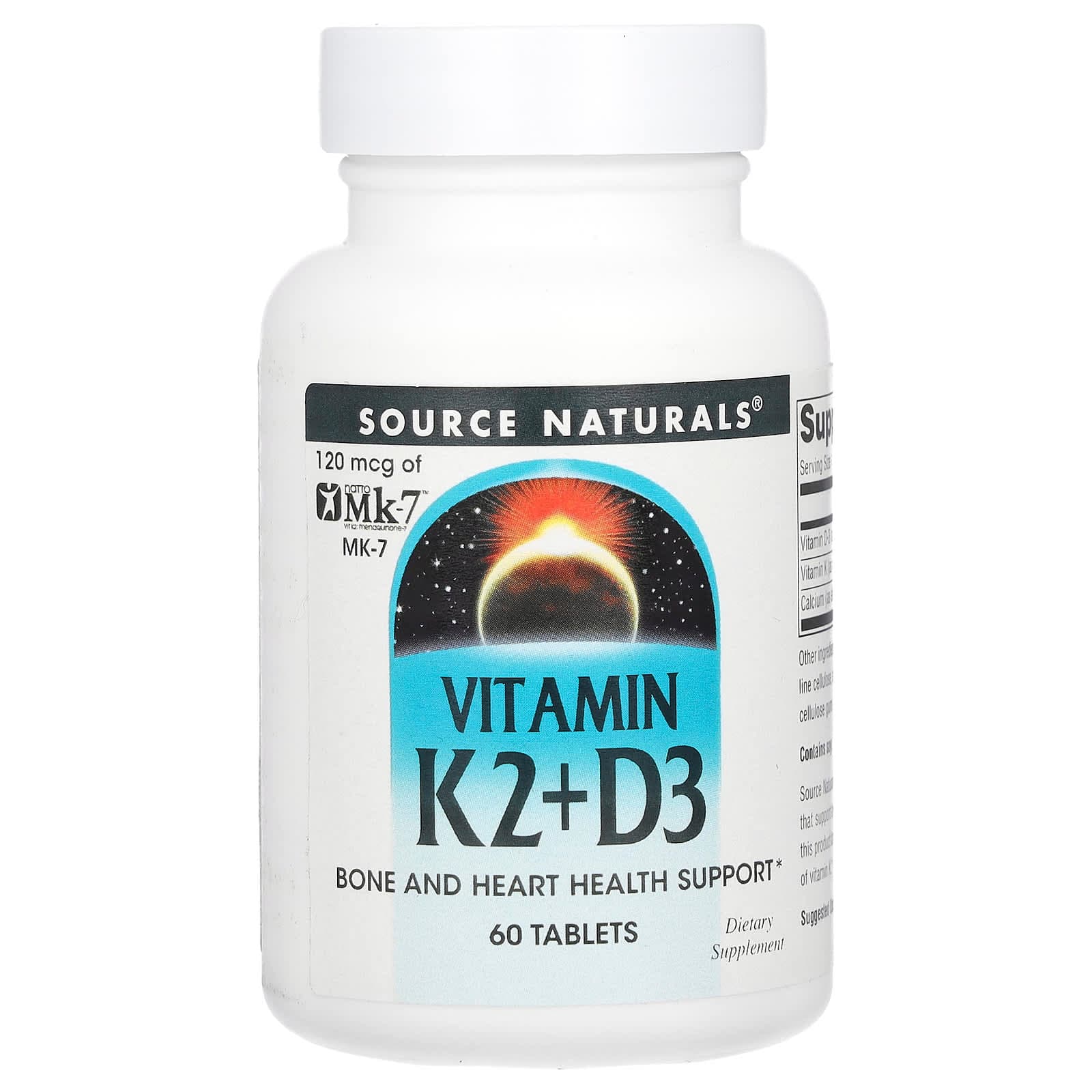 Source Naturals Vitamin K2 + D3 – 60 comprimés de Source Naturals
