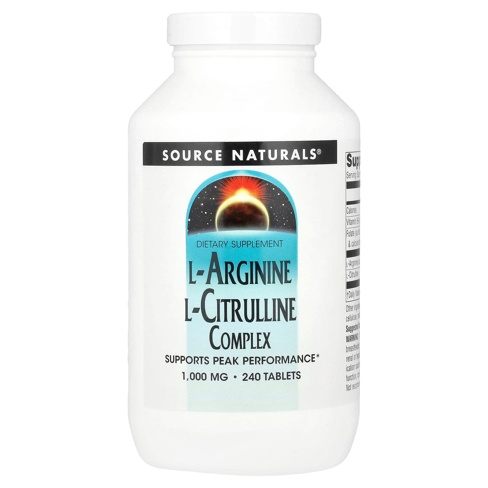 Source Naturals L-Arginine L-Citrulline Complex – 240 comprimés de Source Naturals