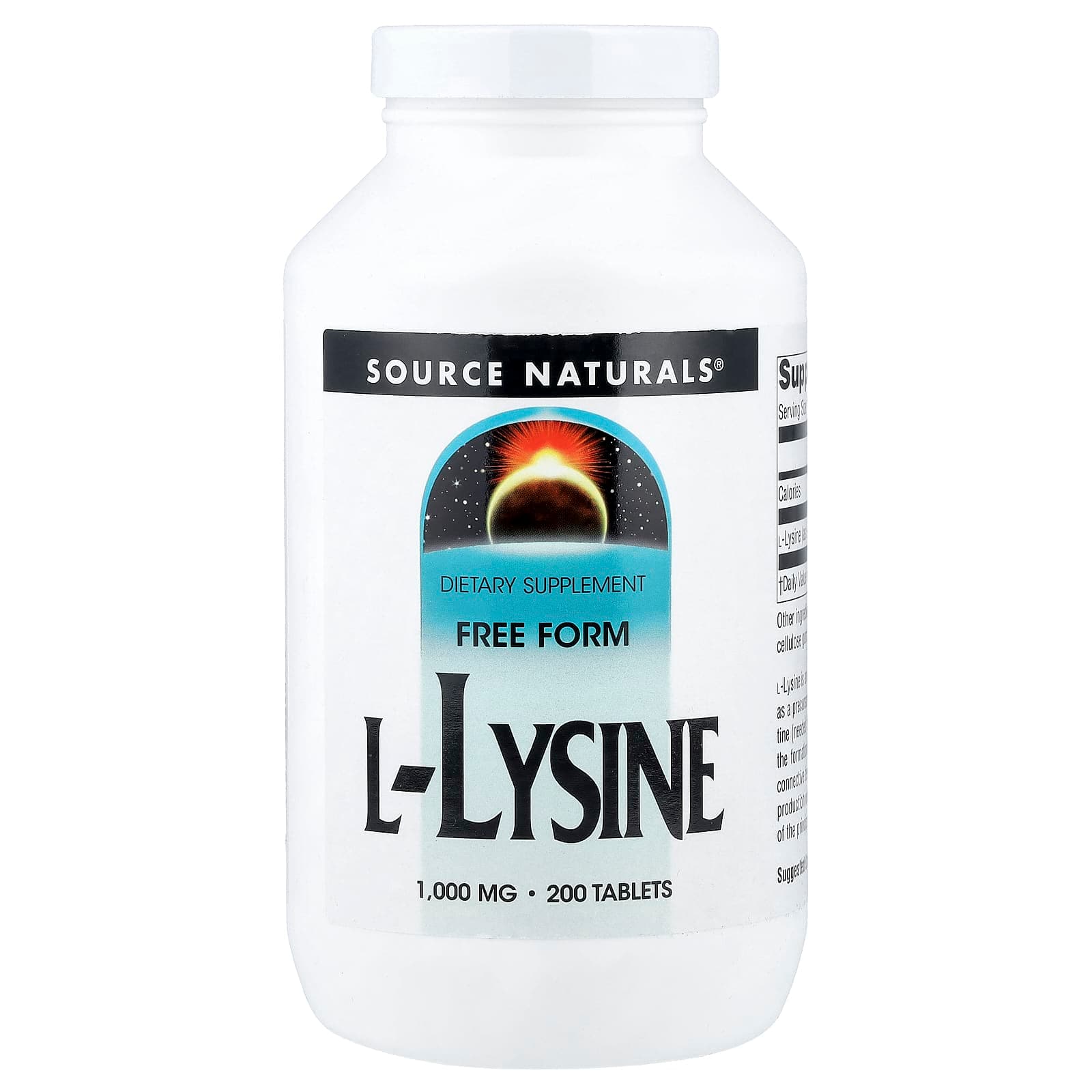 Source Naturals L-Lysine – 200 comprimés de Source Naturals