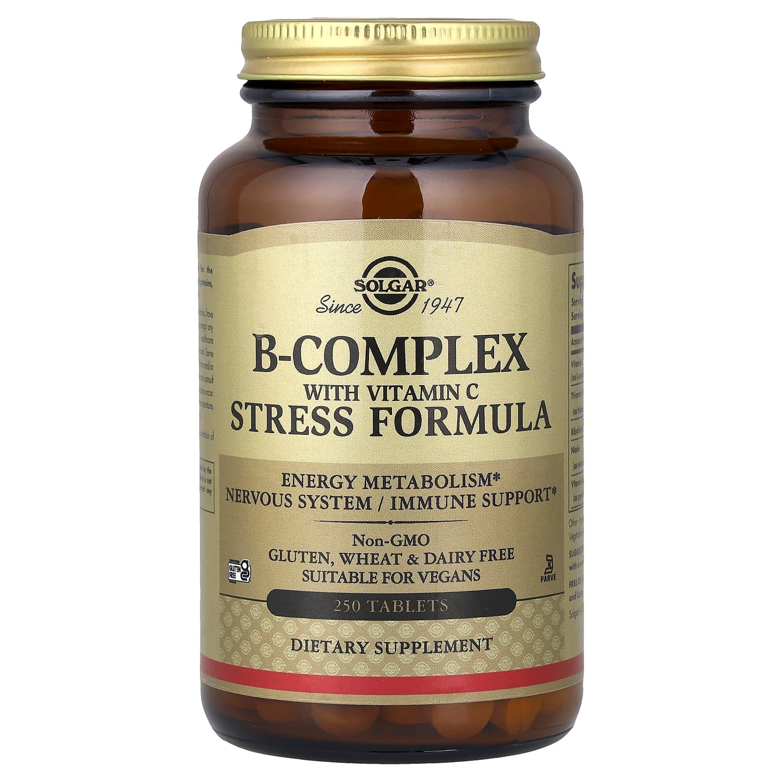 Solgar B-Complex with Vitamin C Stress Formula – 250 comprimés de Solgar