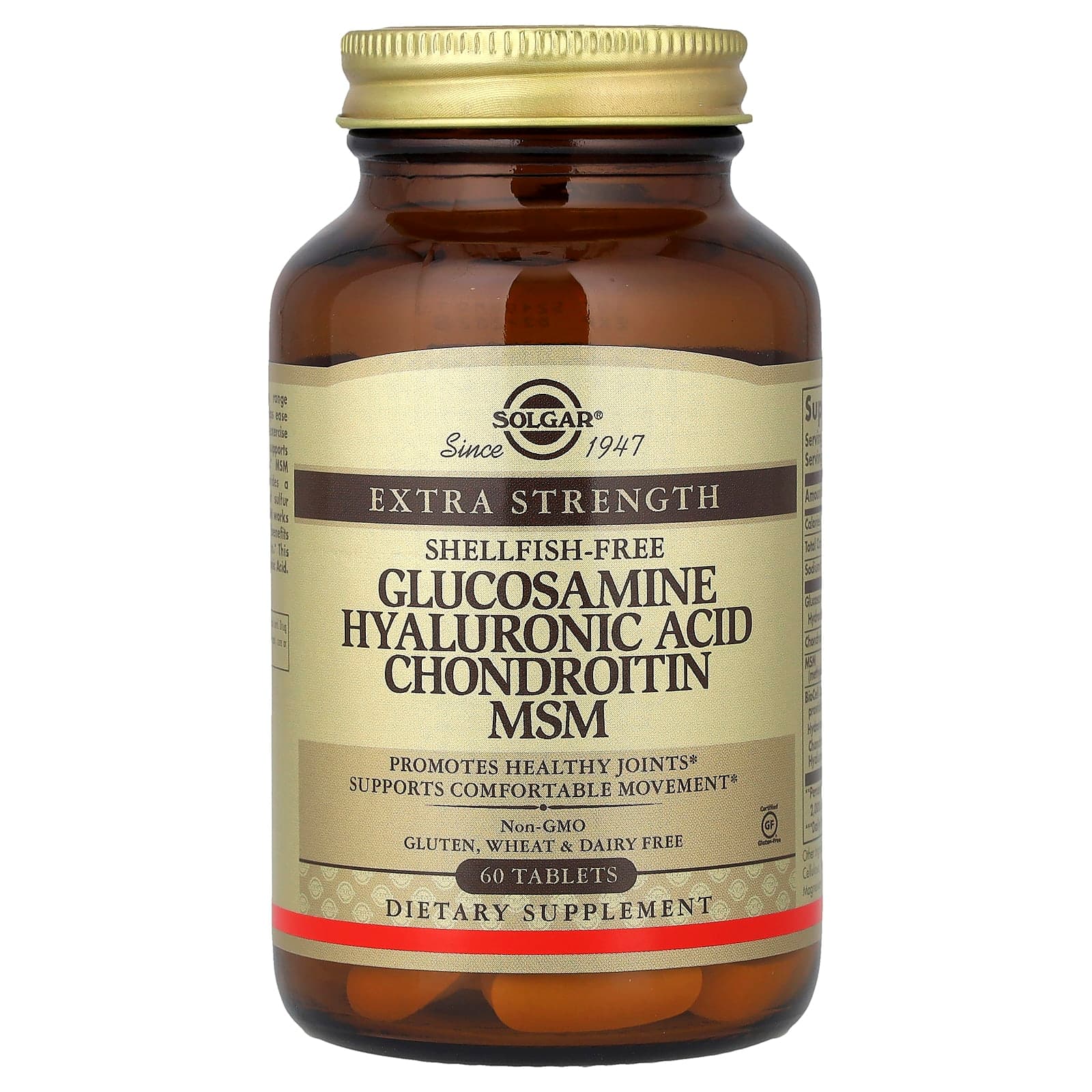 Solgar Glucosamine Hyaluronic Acid Chondroitin MSM – 60 comprimés de Solgar